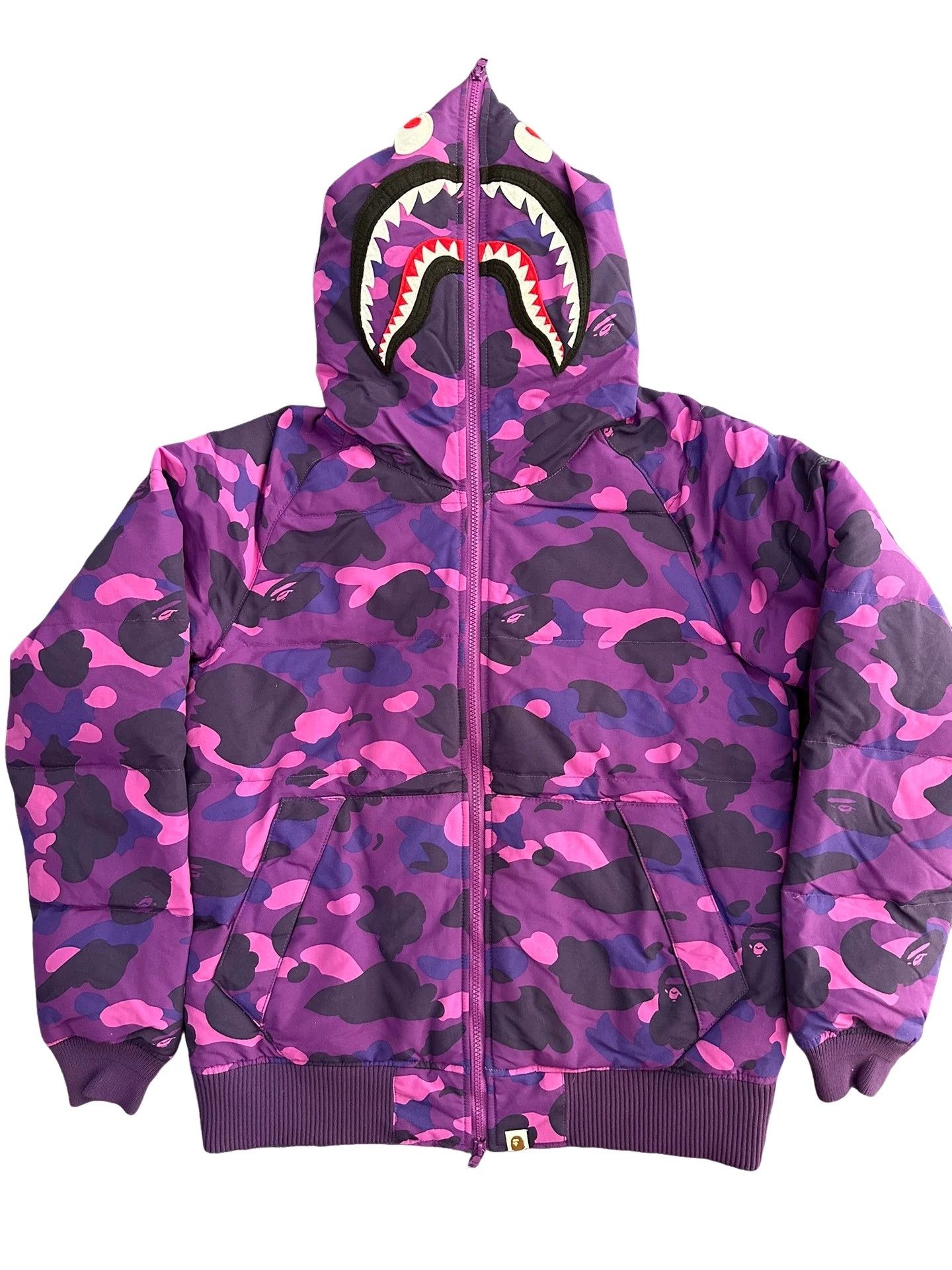 Bape BAPE Purple Camo Shark Down Jacket Size M Size US M / EU 48-50 / 2 - 1 Thumbnail