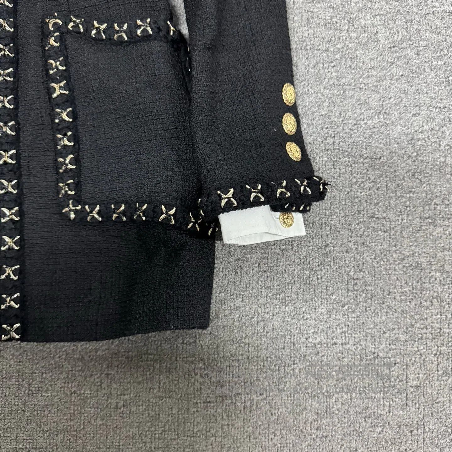 Chanel Chanel size 34 Metropolitan Black Gold Edged Coarse Wool Kn Size S / US 4 / IT 40 - 5 Thumbnail