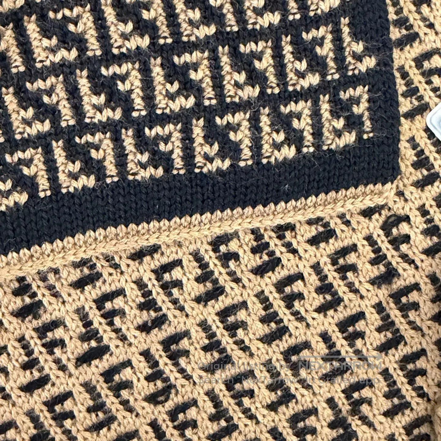 Fendi Fendi Monogram Embroidered Wool Scarf. Size ONE SIZE - 5 Thumbnail
