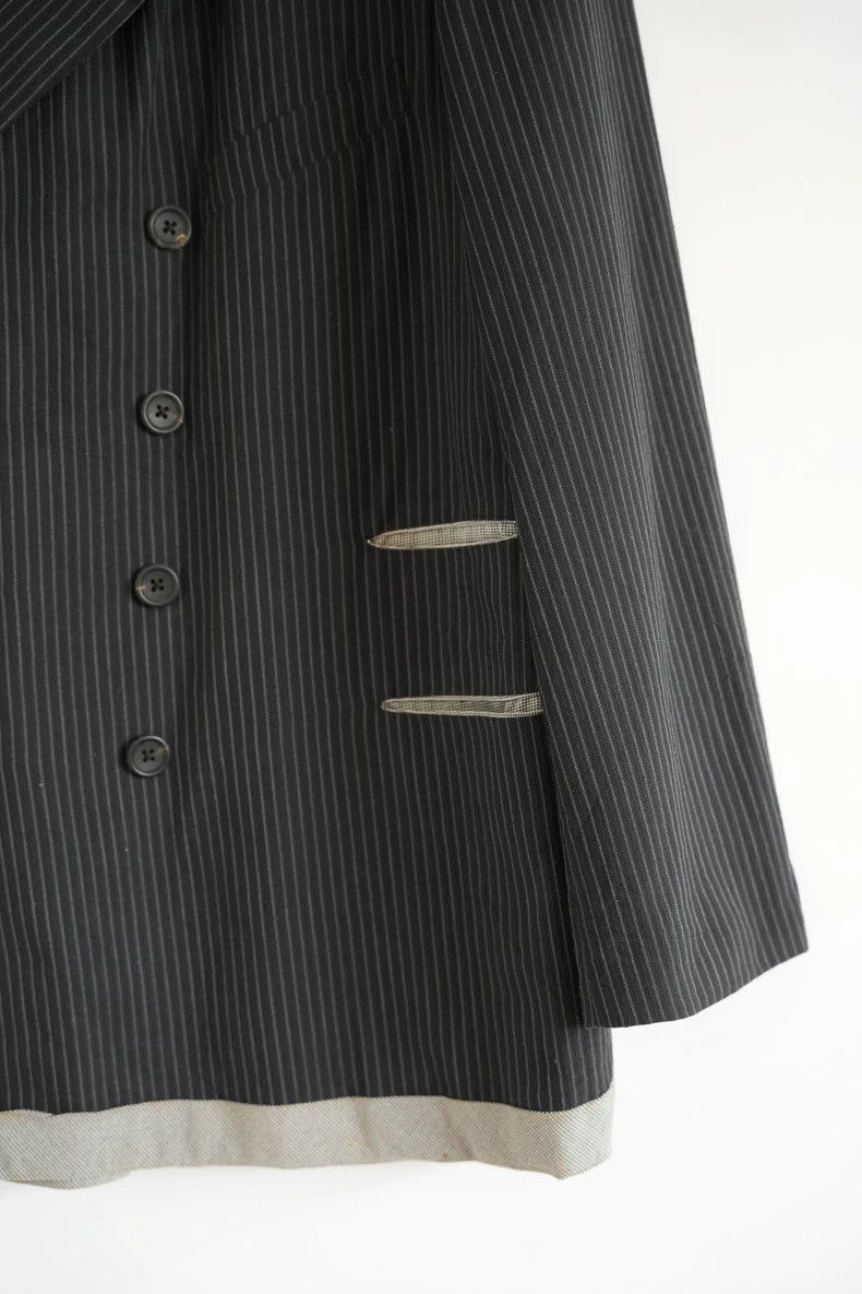 Yohji Yamamoto Yohji Yamamoto size m 96ss striped patchwork blazer 2506-N Size 38R - 5 Thumbnail