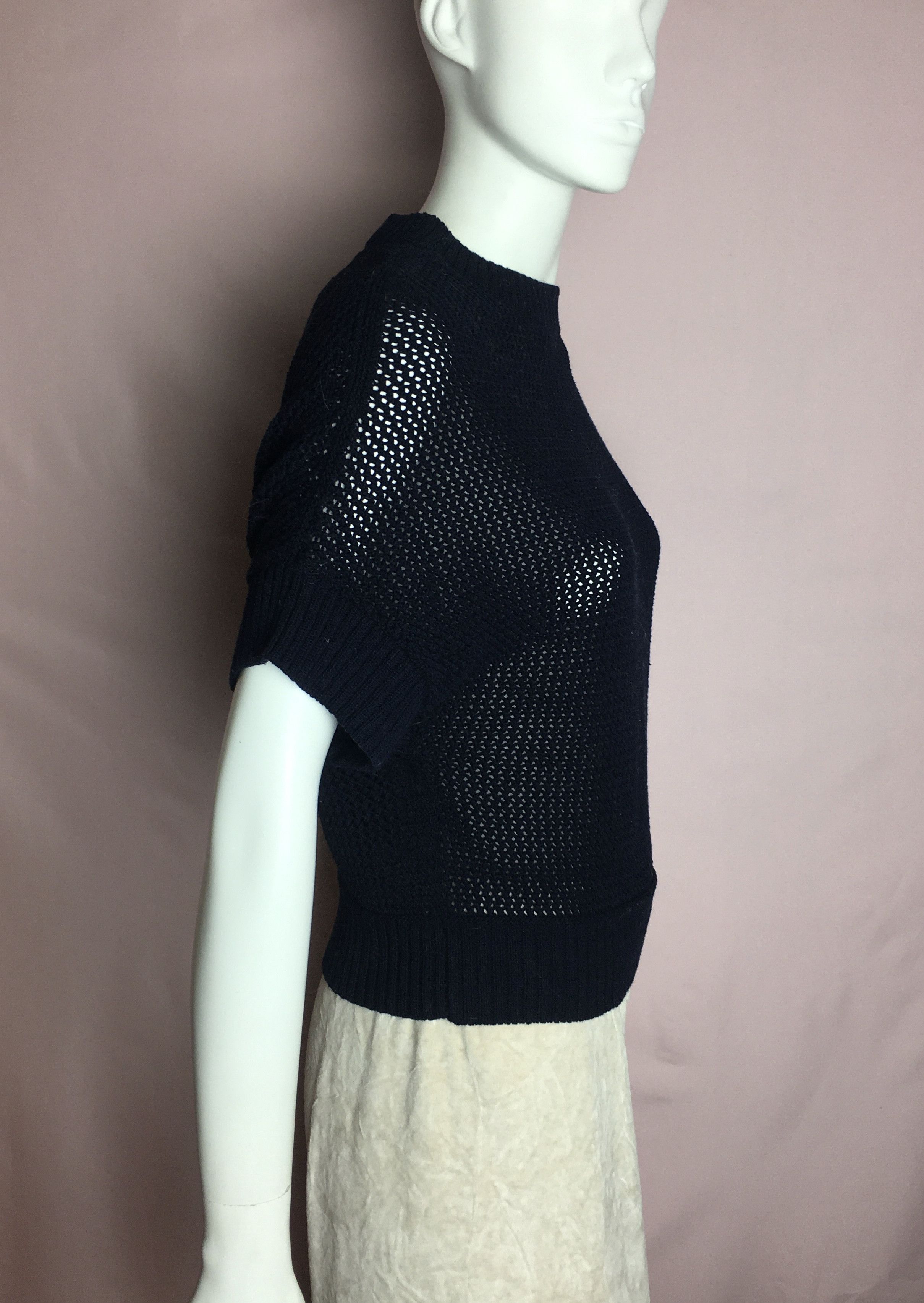 Other HERZEN'S ANGELEGENHEIT Cotton Knit Top Navy Blue EU 36 Size M / US 6-8 / IT 42-44 - 2 Thumbnail