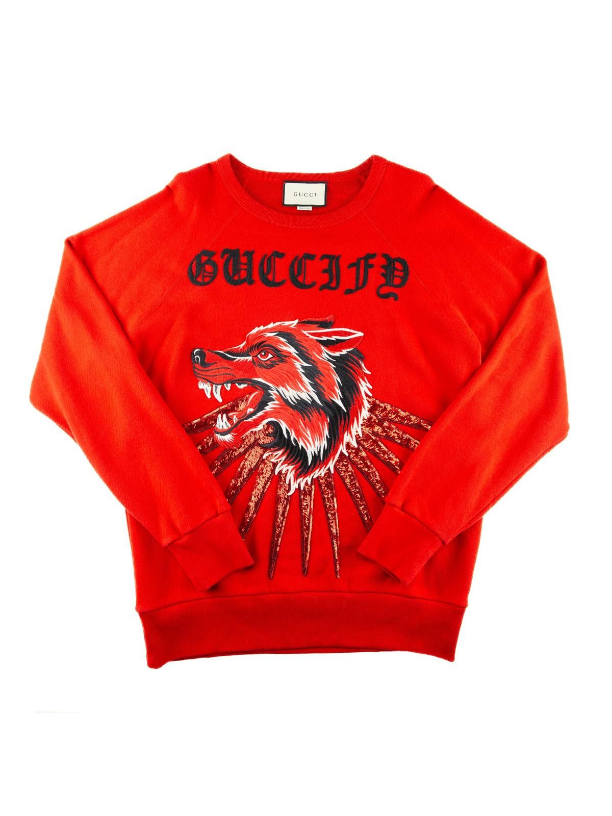 GUCCI wolfセーター Gucci Blue Crew Neck Wolf Sweater Shirt Size L / 40R U.S.