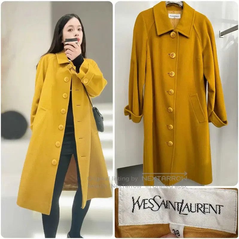 Yves Saint Laurent YSL Mustard Wool Women's Coat . Size M / US 6-8 / IT 42-44 - 1 Thumbnail