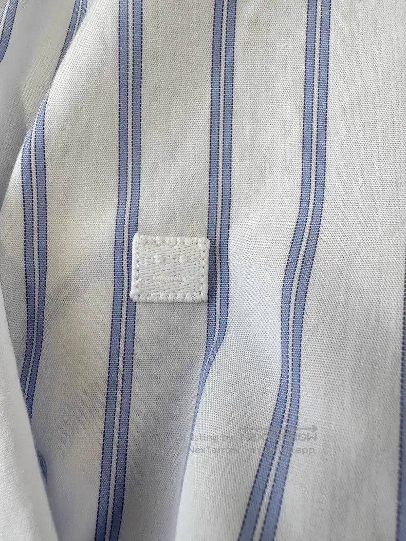 Acne Studios Acne Studios Navy blue and white striped smiley face embro Size XS / US 0-2 / IT 36-38 - 8 Thumbnail