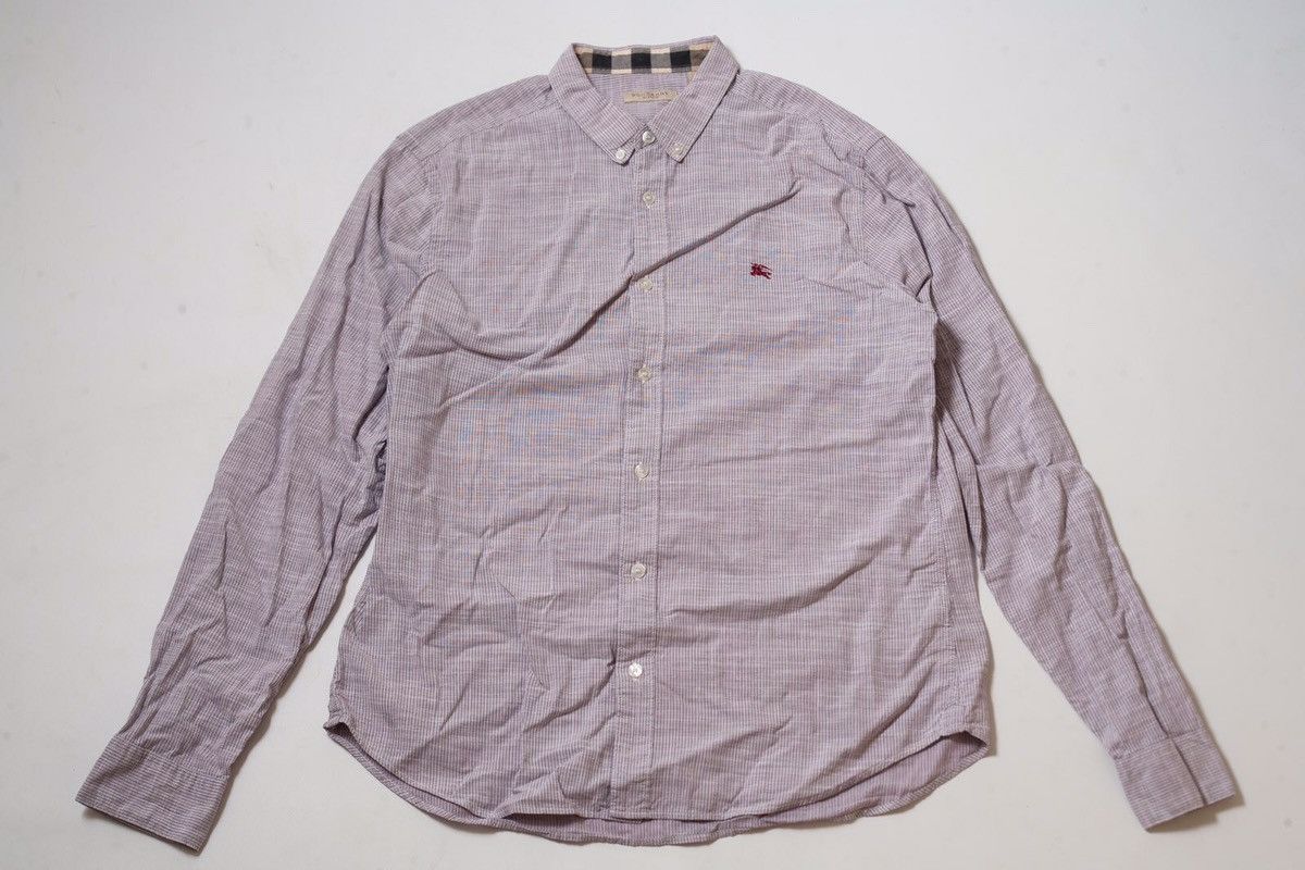 Burberry Burberry Brit Vertical Stripe Logo Cotton Shirt Size US L / EU 52-54 / 3 - 1 Thumbnail