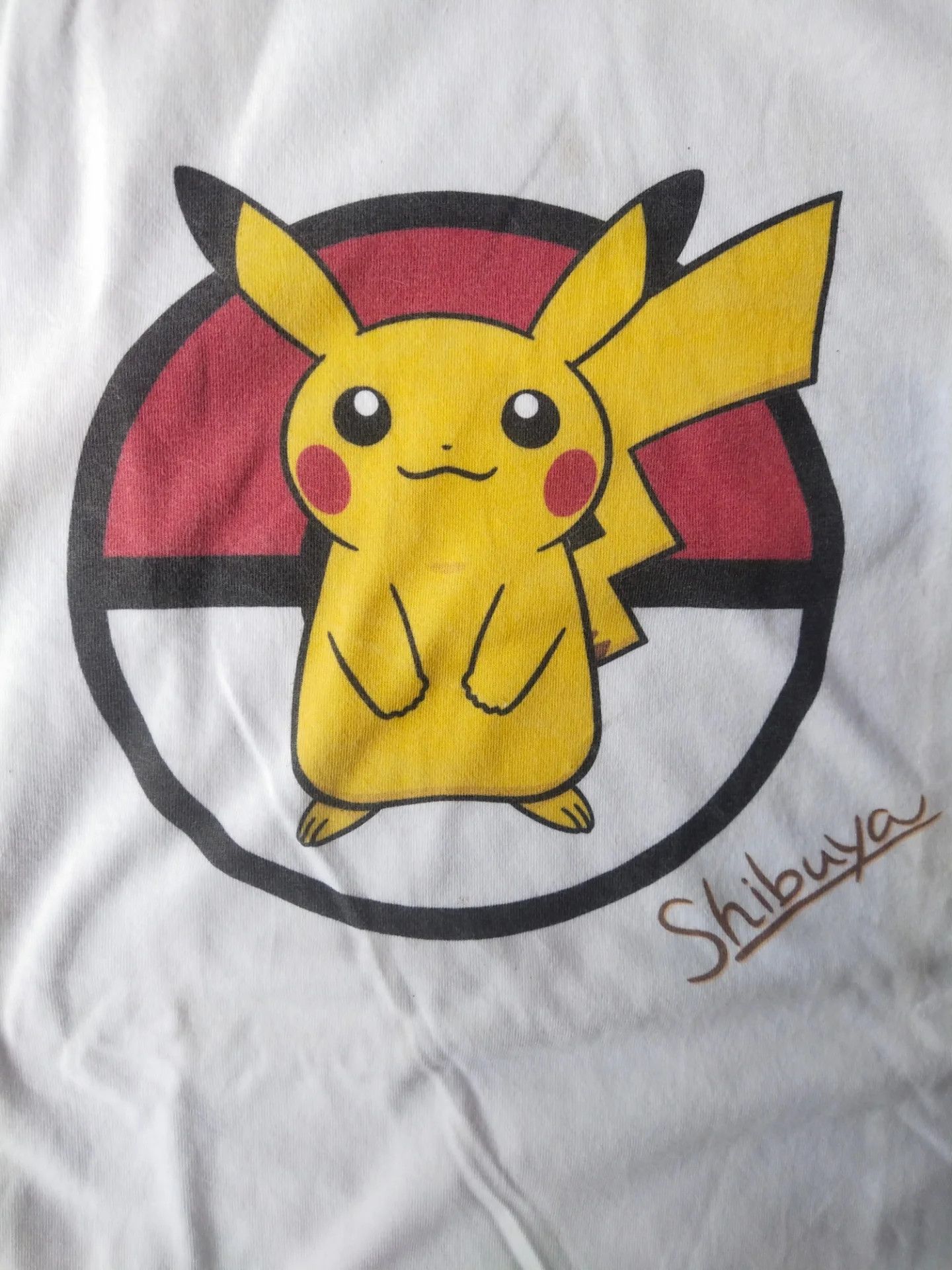 Pokemon Center Shibuya Pikachu White Anime Game Tee