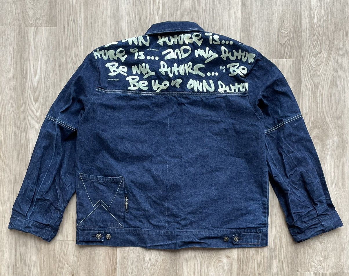 Vintage Wale Adeyemi B Side Mens Graffiti Dark Blue Denim Jacket | Grailed