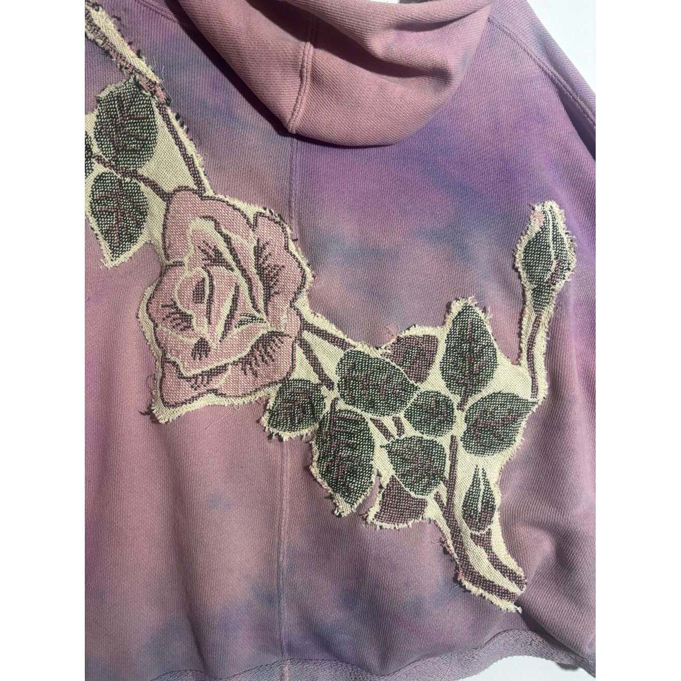 Other Custom Upcycled Purple Tie-Dye Tapestry Patchwork Hoodie Siz Size ONE SIZE - 3 Thumbnail