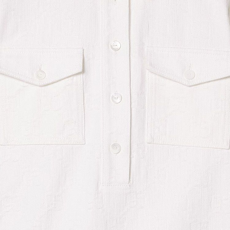 Gucci o1la5ras0526 GG Jacquard Denim Dress in White Size M / US 6-8 / IT 42-44 - 4 Thumbnail