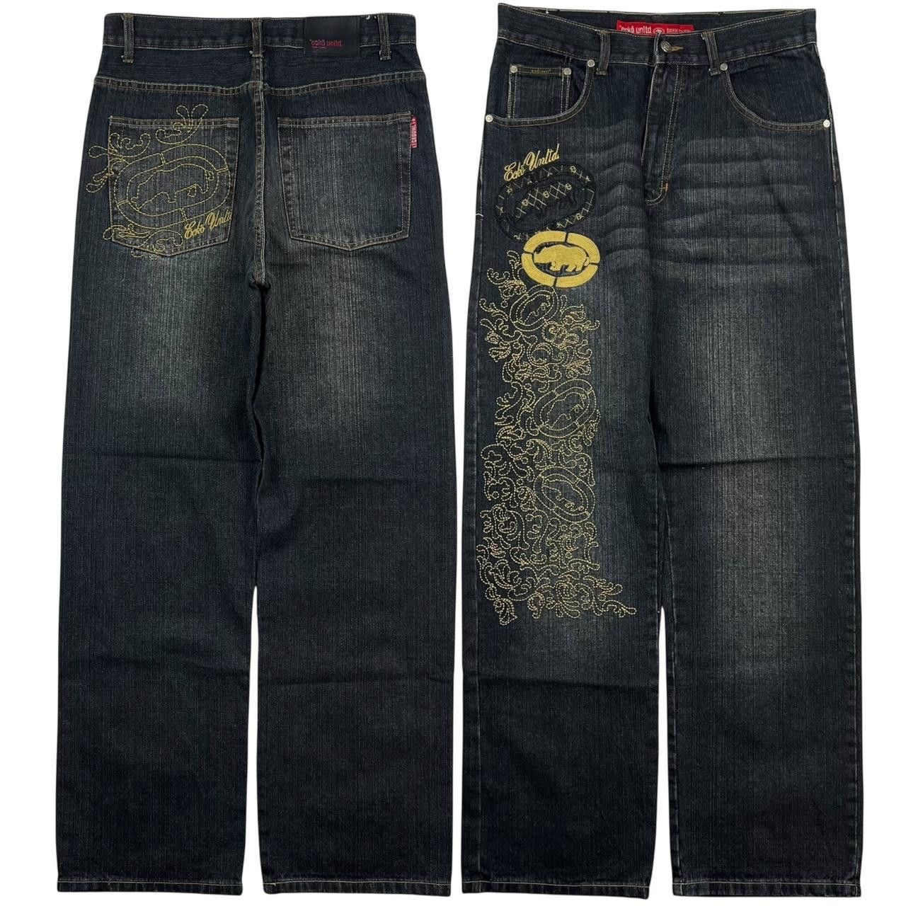 Ecko Unltd. Vintage Ecko Unltd Baggy Embroidered Jeans - Waist: 33” Size US 33 - 1 Thumbnail