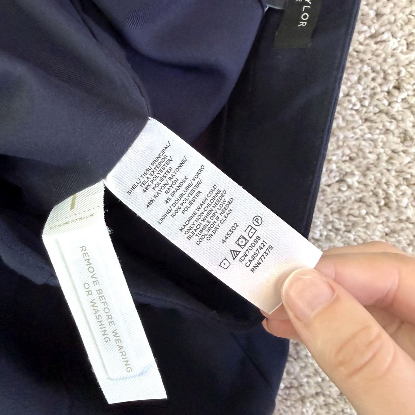 Ann Taylor Ann Taylor Skirt Womens 4P Petite Navy Solid Knee Length Lined Stretch Pencil Workwear Dress Casual Size 27" / US 4 / IT 40 - 4 Thumbnail