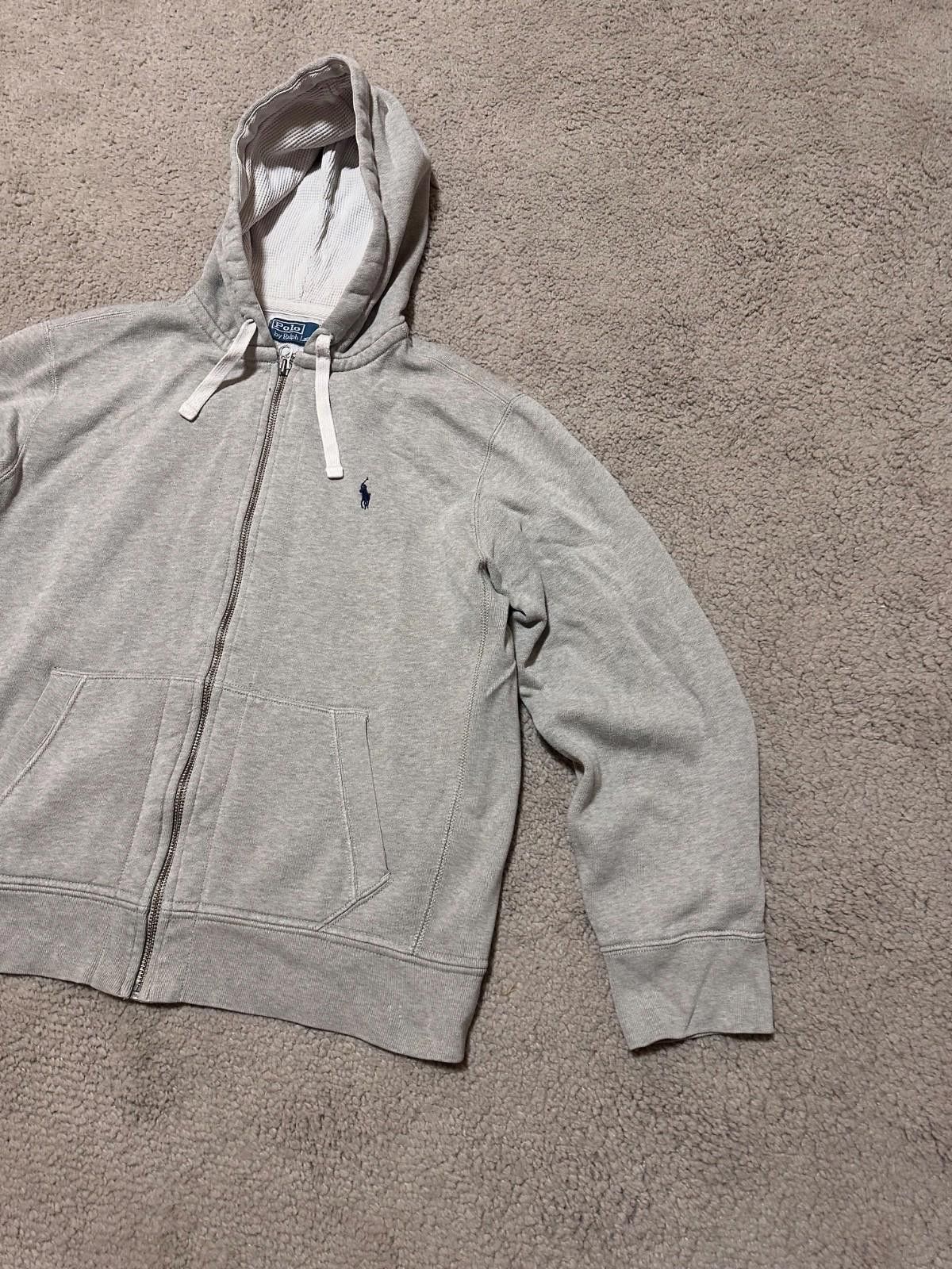 Polo Ralph Lauren Vintage 90s Polo Ralph Lauren grey zip hoodie Y2K size L Size US L / EU 52-54 / 3 - 4 Thumbnail