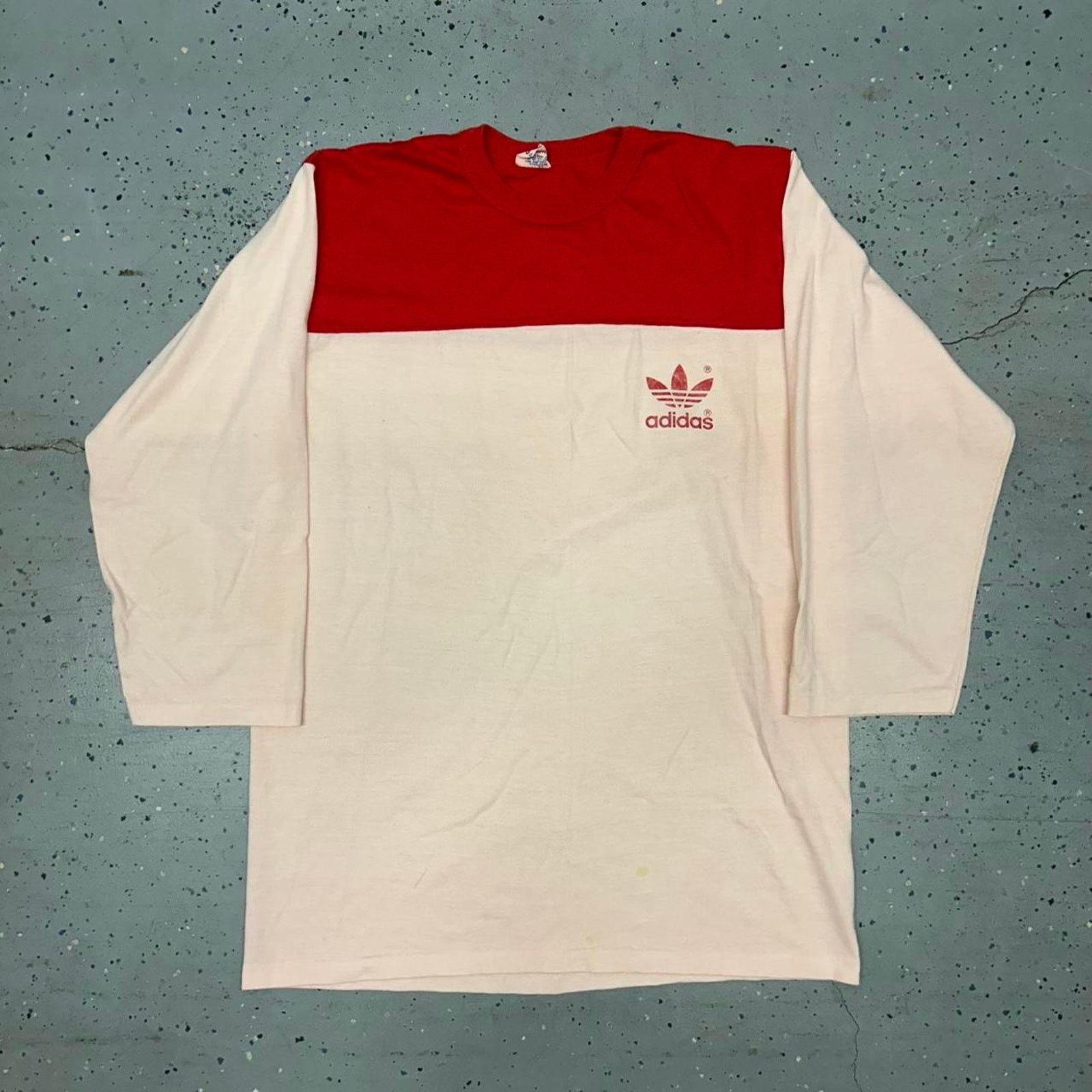 Adidas VTG 70s White and red Adidas 3/4 long sleeve shirt Size XL / US 12-14 / IT 48-50 - 1 Thumbnail