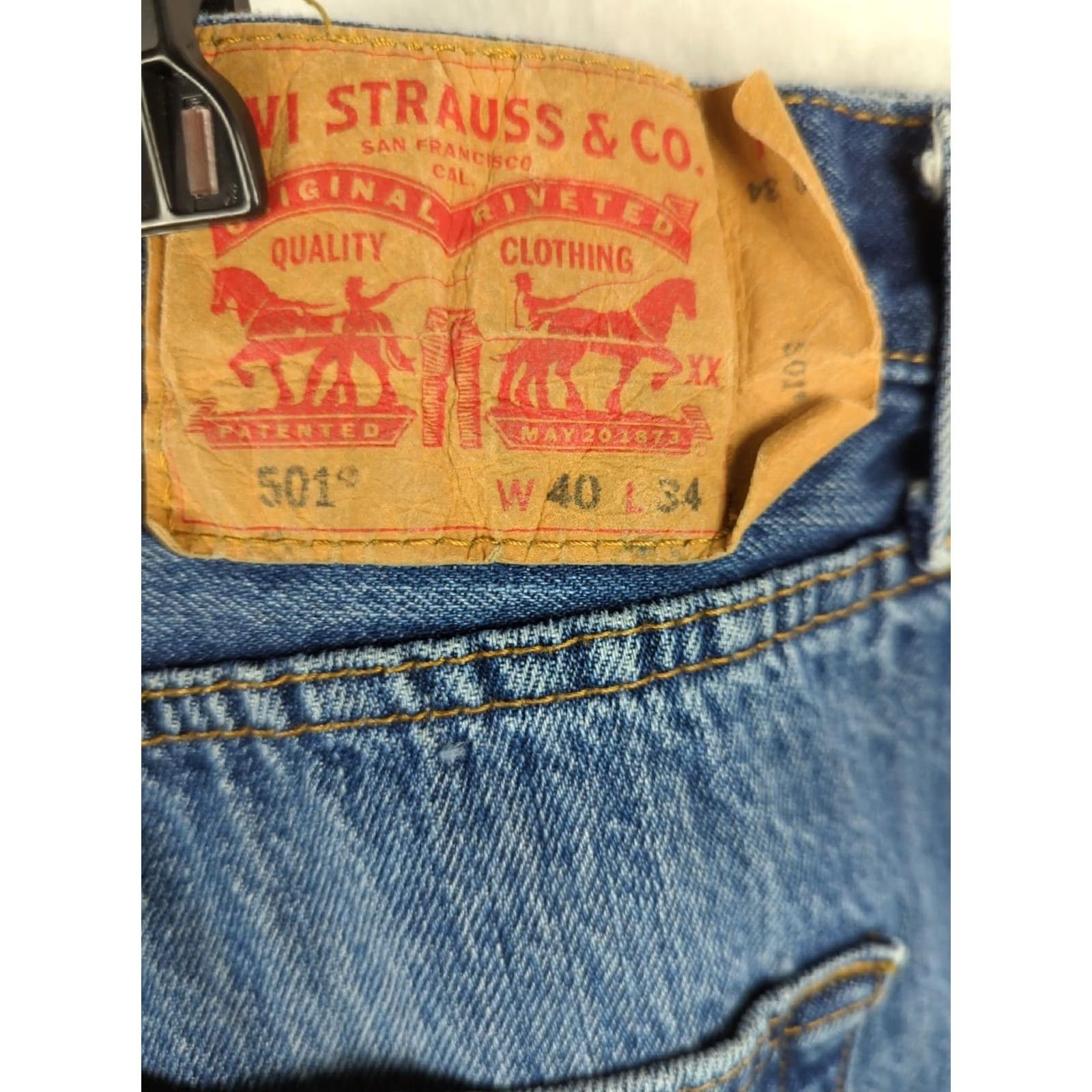 Levi's Levi's 501 Jeans Button Fly Regular Straight 40x34 Mens Denim Blue Cotton 5-Pocket Inseam 34 Mexico Manufacturer Levi'S 501 Series High Rise Size US 40 / EU 56 - 7 Thumbnail
