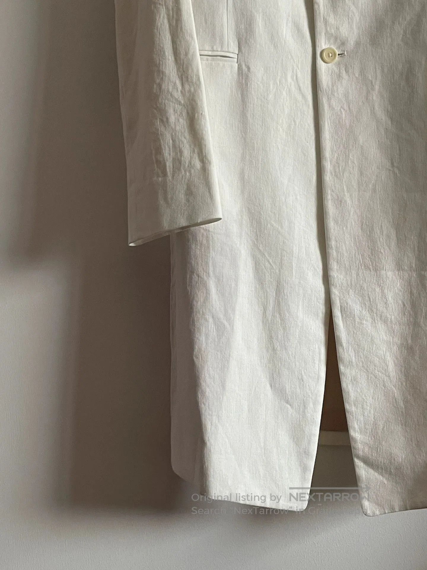 Ann Demeulemeester White Long Tailored Coat. Size US XXS / EU 40 - 4 Thumbnail
