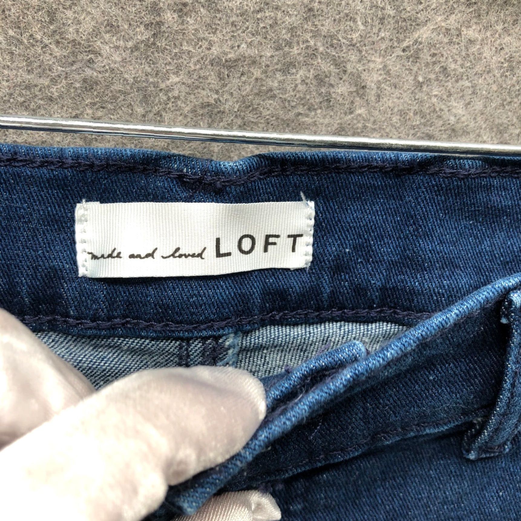 Loft LOFT Slim Flare Jeans Womens 33 Medium Blue High Rise Stretch Denim 5-Pocket Zipper Button Pocket Womens Pants Size 24" / US 00 / IT 34 - 3 Thumbnail