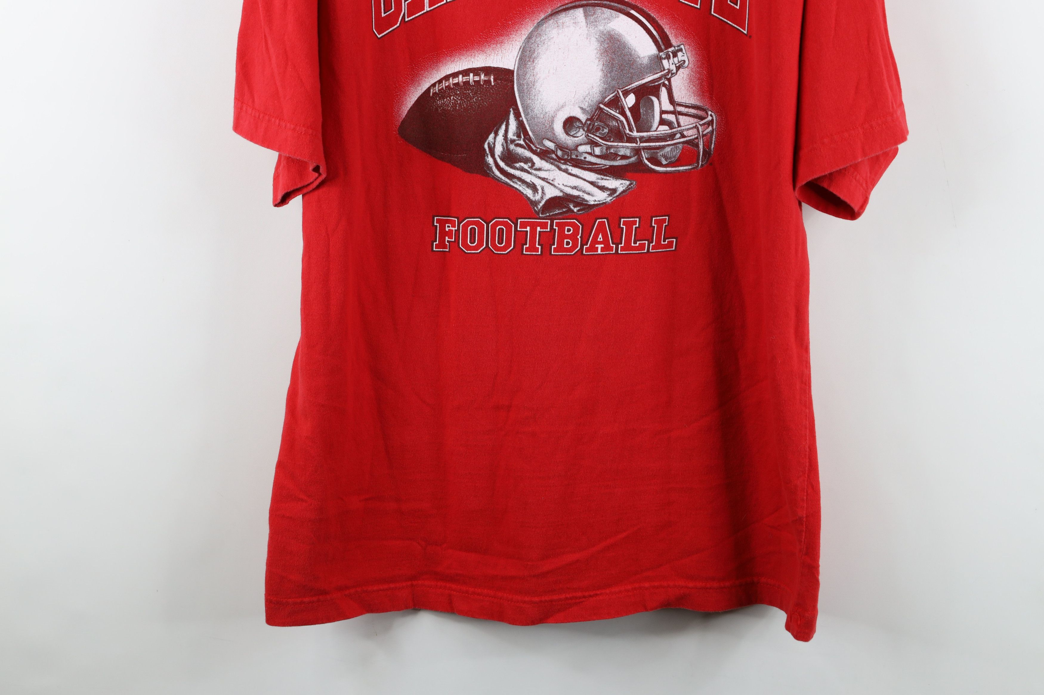 Vintage Vintage 90s Spell Ohio State University Football T-Shirt Red Size US XL / EU 56 / 4 - 3 Thumbnail