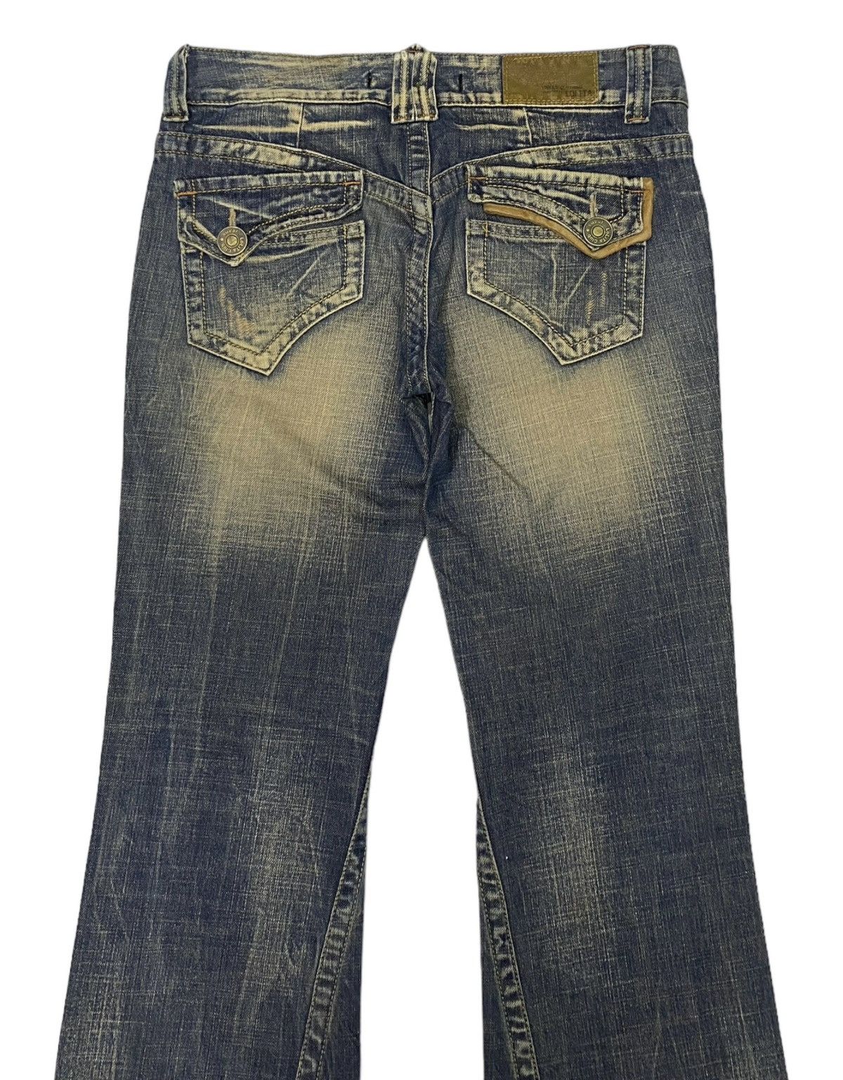 Le Grande Bleu (L.G.B.) × Tornado Mart FLARE🔥LOLITA RUSTY DISTRESSED FLARE DENIM JEANS Size US 33 - 6 Thumbnail
