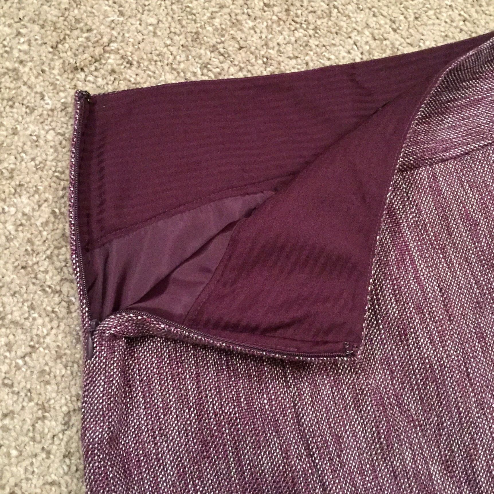 Vintage The Limited Skirt Pencil Skirt Purple Knee Length Lined Slit Size 2 Women Regular Cotton Blend Canvas Vintage No Size 26" / US 2 / IT 38 - 7 Thumbnail