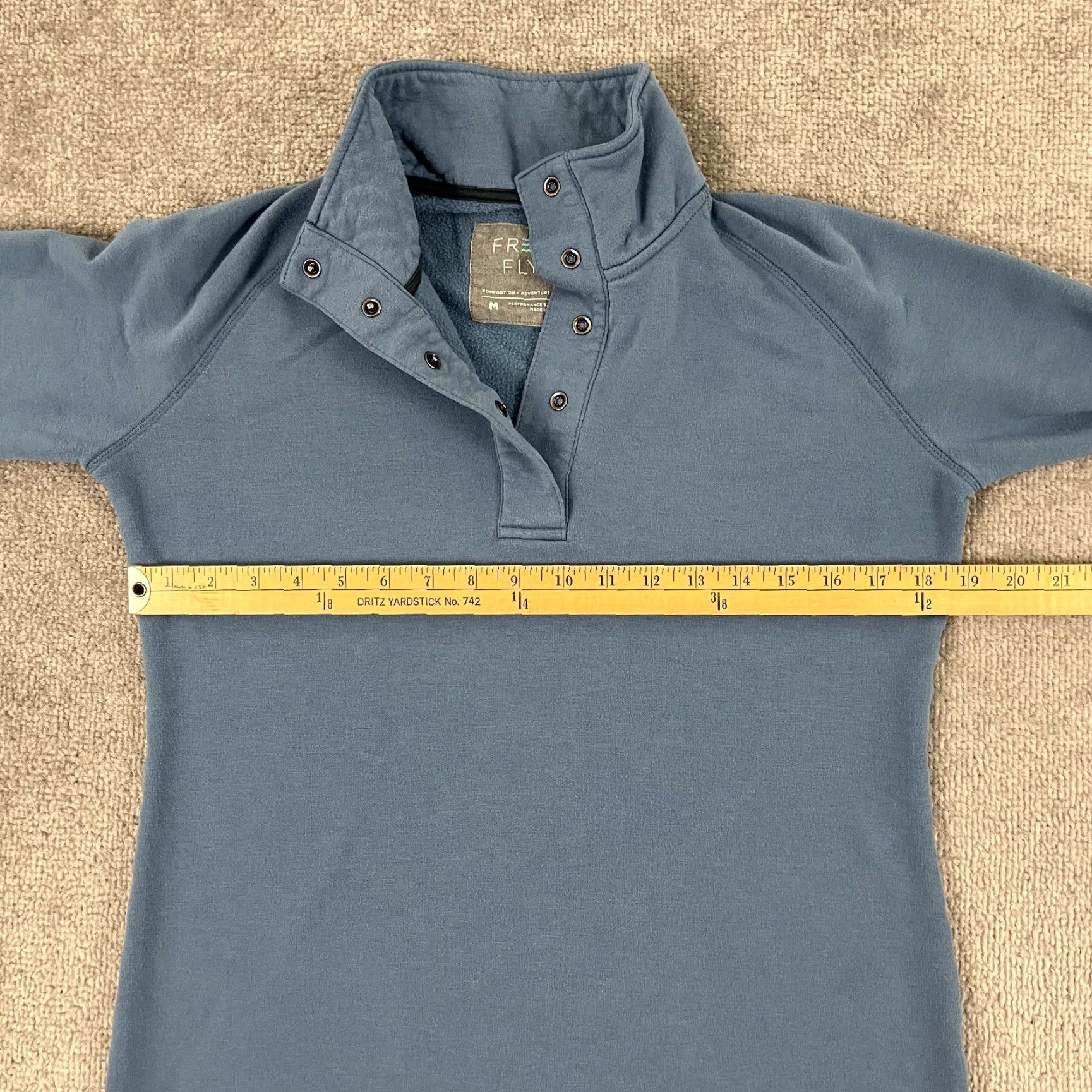 Vintage Free Fly Womens Medium Blue Henley Quarter Snap Hiking Sweater Jacket Pullover Size M / US 6-8 / IT 42-44 - 5 Thumbnail