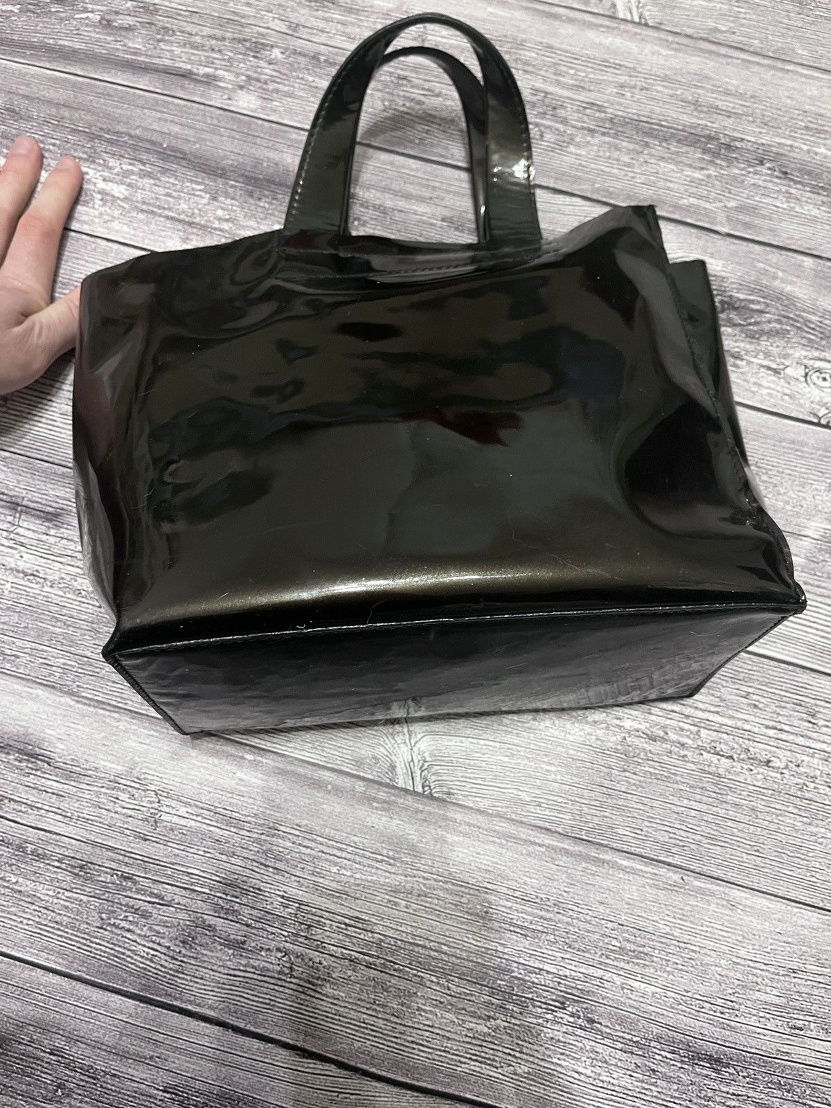 Furla Furla Dark Green Glossy Patent Mini Tote Bag Size ONE SIZE - 7 Thumbnail