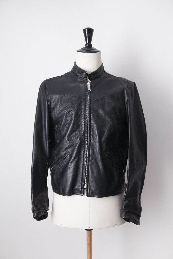 Vintage Brooks Leather Cafe Racer popular Motorcycle Jacket