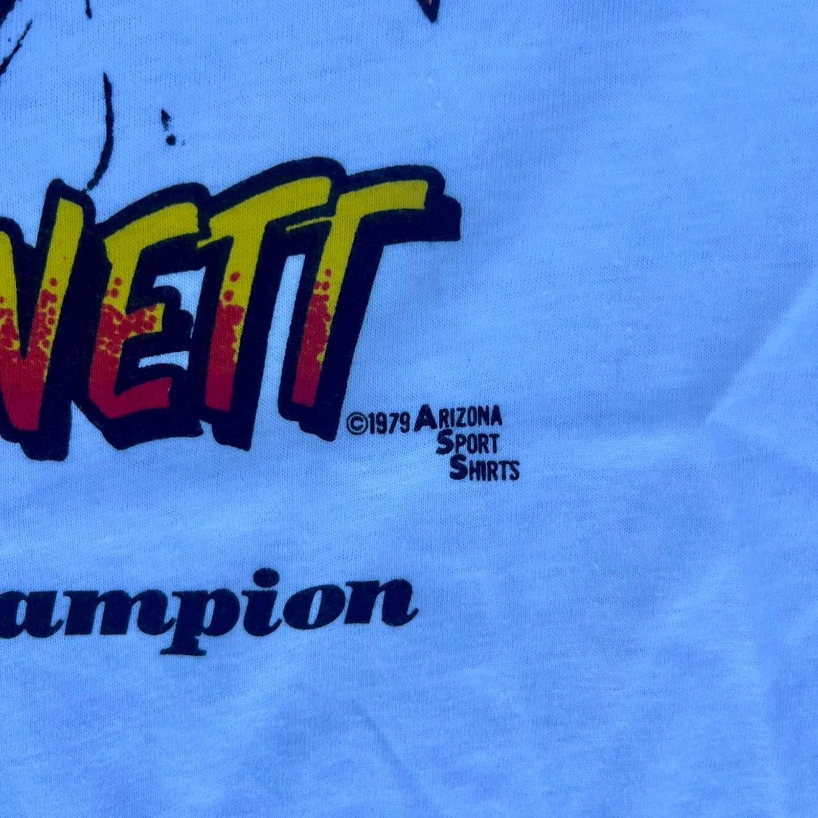 Hanes True vintage 70s racing tshirt Size US L / EU 52-54 / 3 - 3 Thumbnail