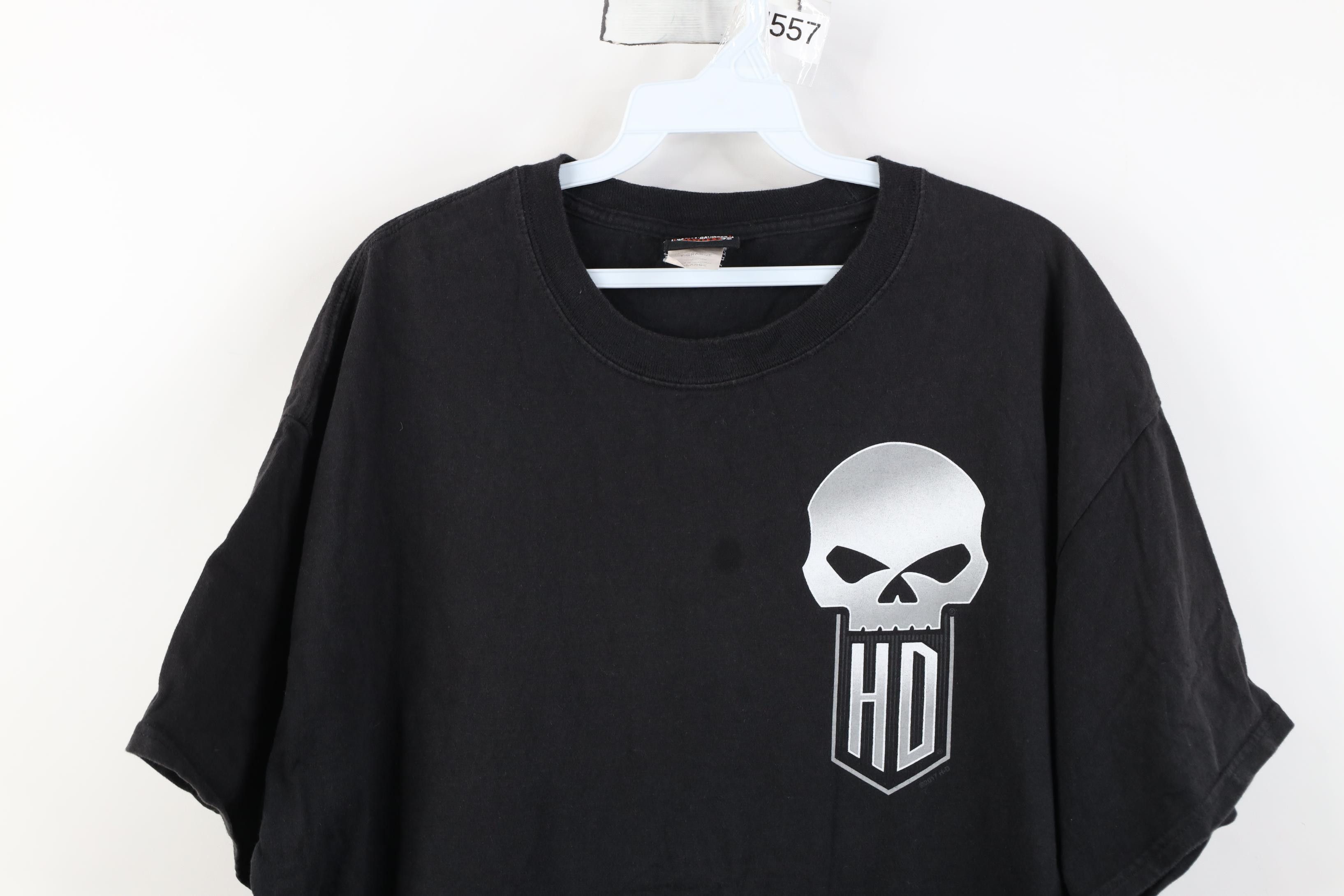 Harley Davidson Vintage Y2K Harley Davidson Big Logo Skull T-Shirt Black Size US XL / EU 56 / 4 - 2 Thumbnail