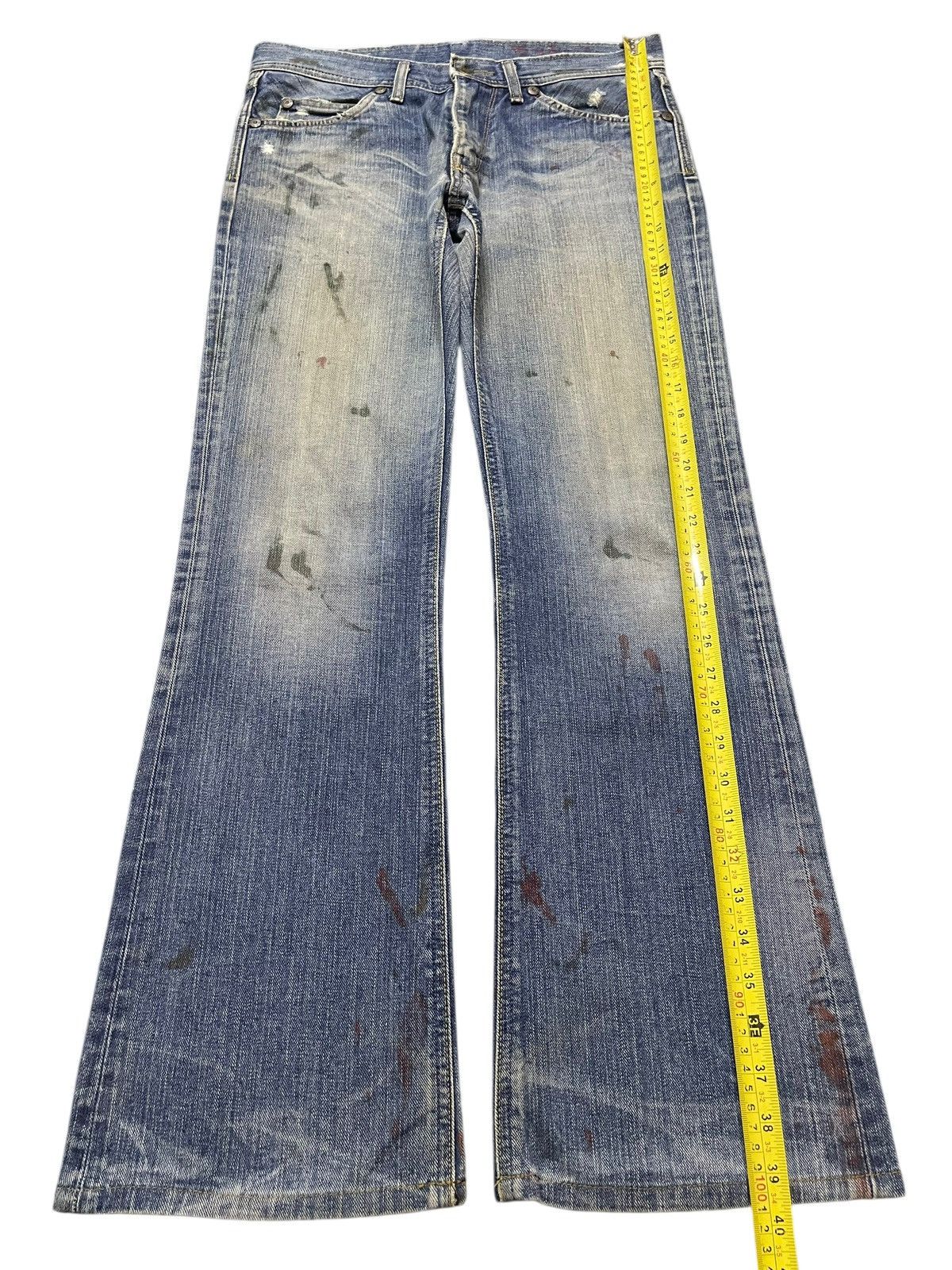 Lee Vintage 90s Lee Mud Faded Wash Paint Splatter Wide Leg Jeans Size US 32 / EU 48 - 12 Thumbnail