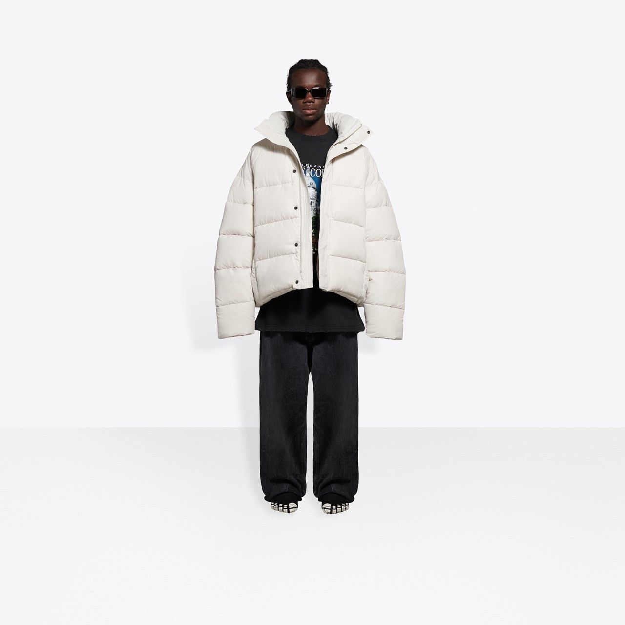 Balenciaga o1mt1gz0325 BB Puffer Jacket in White Size US XL / EU 56 / 4 - 3 Thumbnail