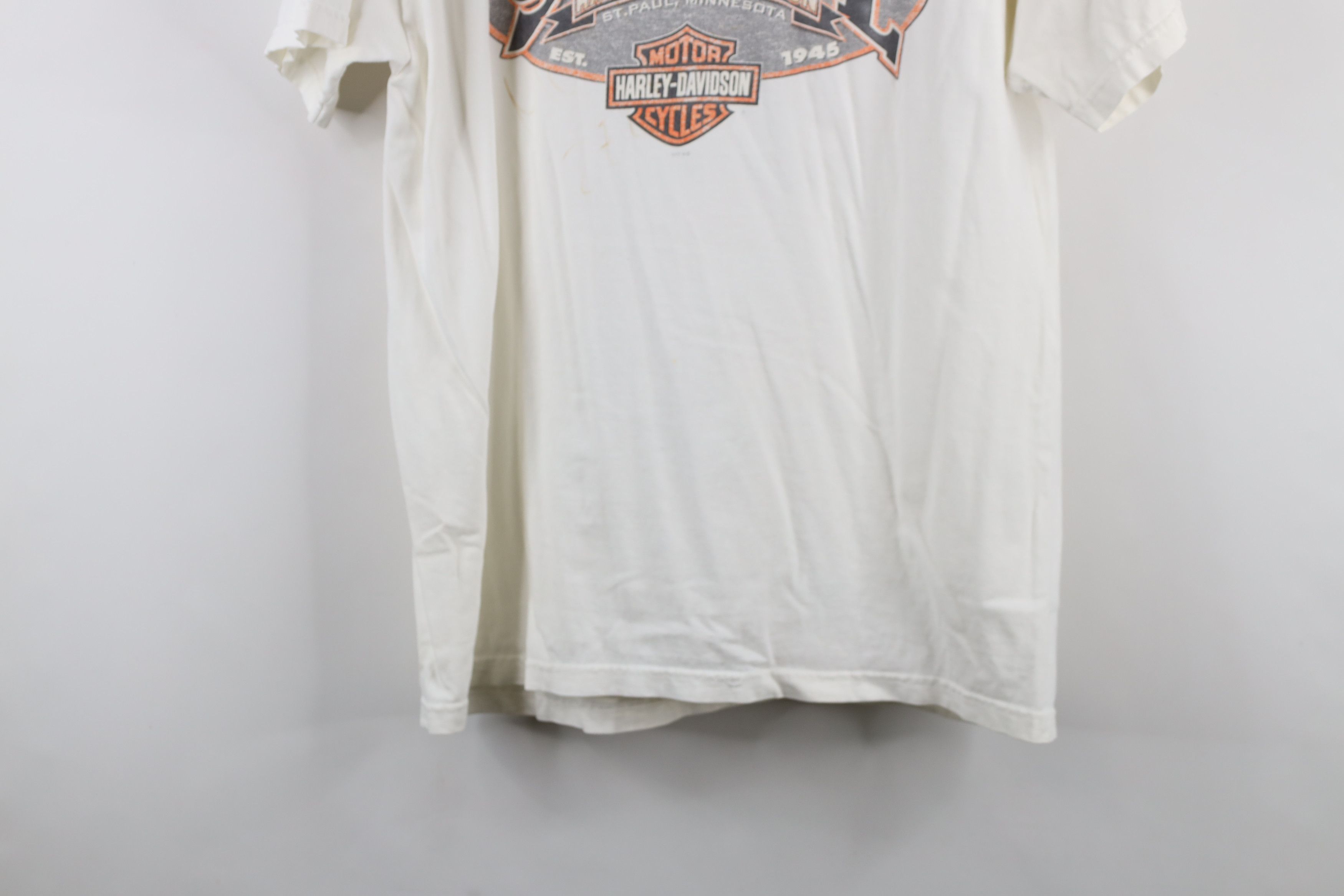 Harley Davidson × Vintage Vintage Y2K 2002 Harley Davidson Spell Out T-Shirt White Size US L / EU 52-54 / 3 - 13 Thumbnail