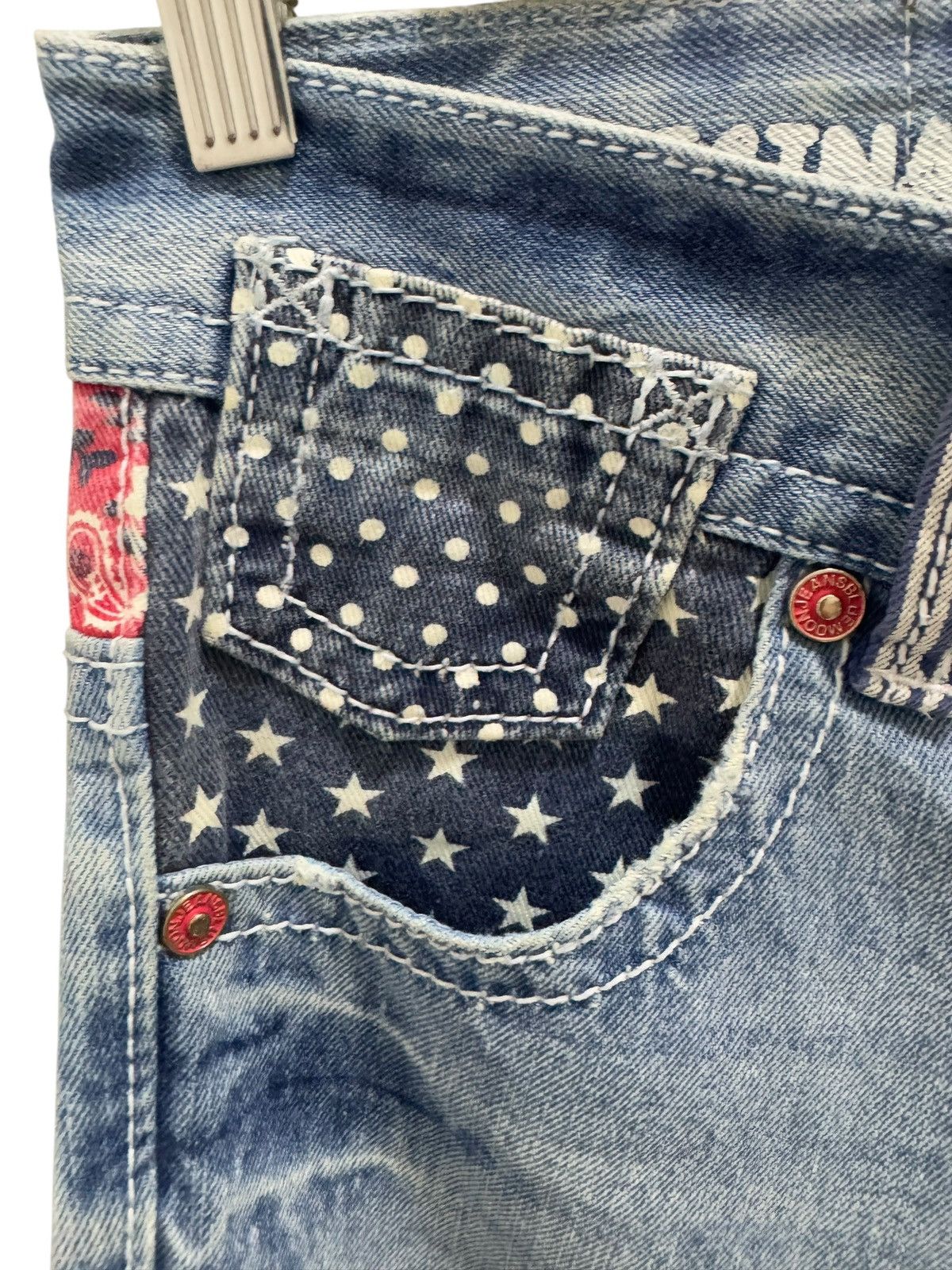 Japanese Brand HIPPIE REWORKED PATCHES KAPITAL INSPIRED DISTRESSED DENIM Size 32" / US 10 / IT 46 - 6 Thumbnail