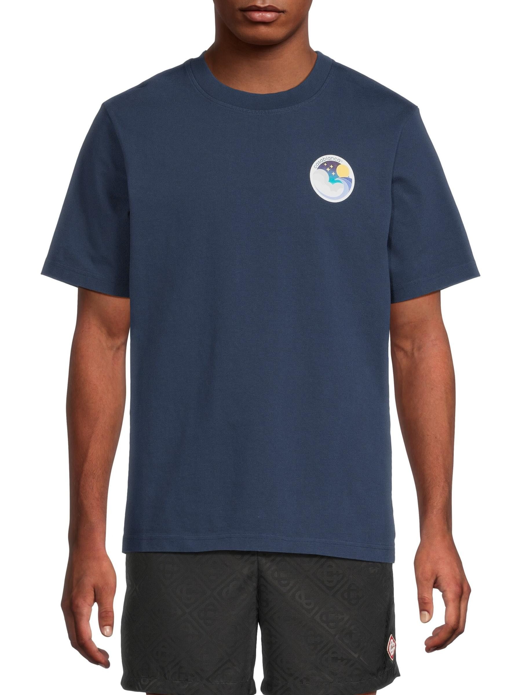 Casablanca os11x0725 Midnight Wave Printed T-Shirt in Midnight Blue Size US L / EU 52-54 / 3 - 2 Thumbnail