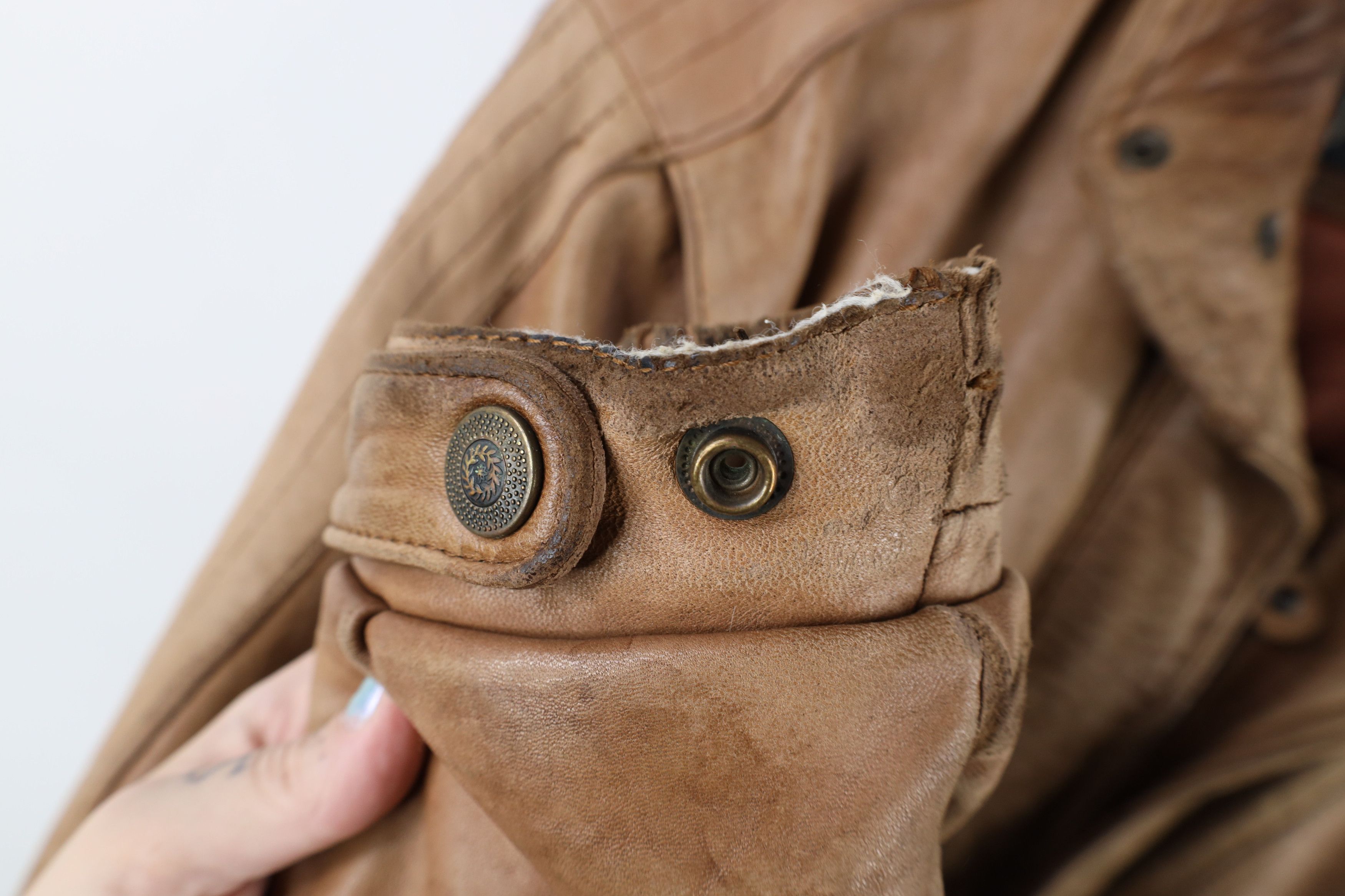 Vintage Vintage 90s Streetwear Leather Flight Bomber Jacket Brown Size US L / EU 52-54 / 3 - 8 Thumbnail