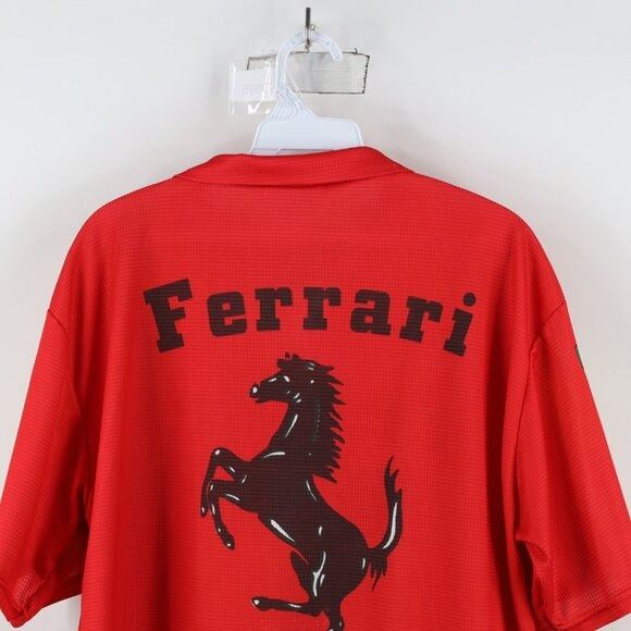 Ferrari × Vintage Vintage 90s Ferrari Racing All Over Print Collared Polo Size US L / EU 52-54 / 3 - 12 Thumbnail