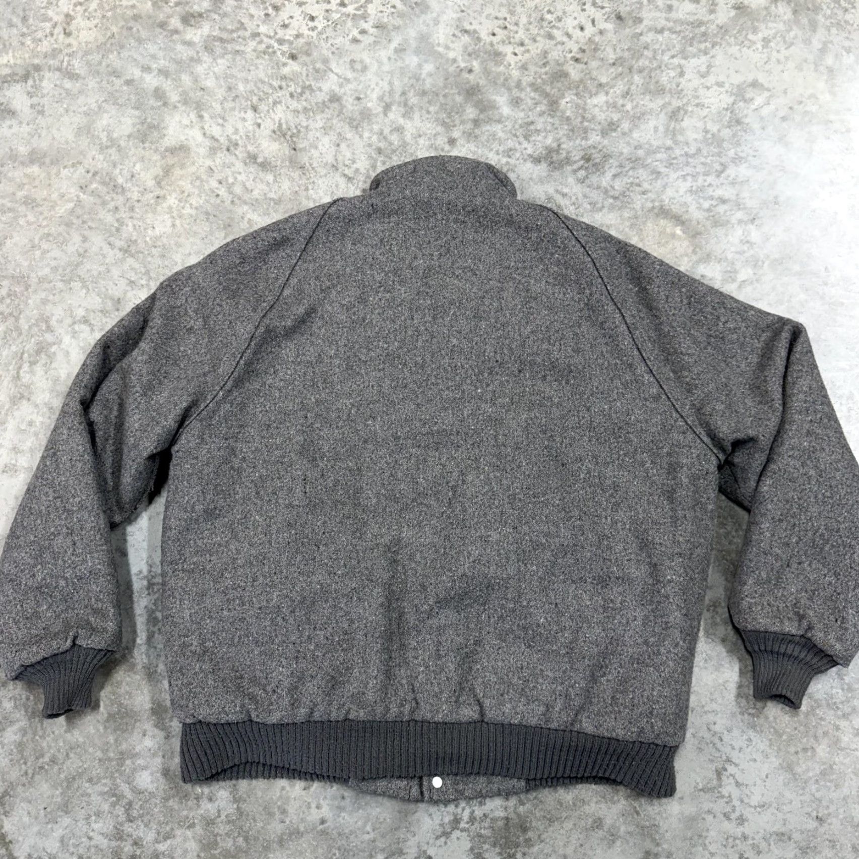 Vintage VINTAGE Wool Bomber Jacket Mens L Gray Insulated Lined Full Zip USA Size US L / EU 52-54 / 3 - 6 Thumbnail