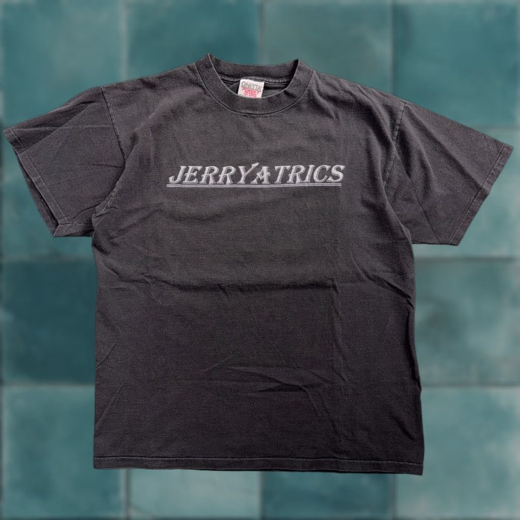 Vintage VINTAGE Oneita T Shirt Men L Black Crew Neck Short Sleeve Grateful Dead Jerry Oneita 90s Vintage Theme 70s 80s 90s Graphic Print Music Band Size US L / EU 52-54 / 3 - 1 Thumbnail