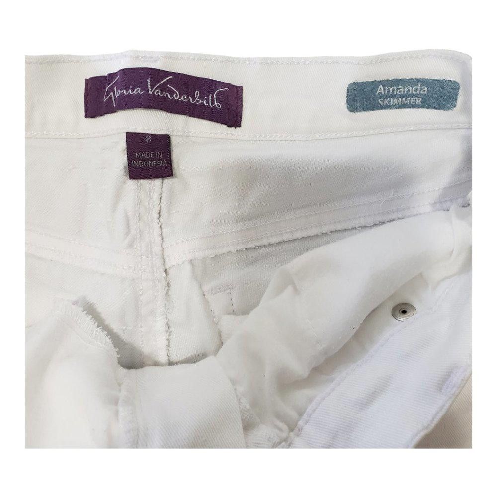 Designer CT130 Gloria Vanderbilt White Knee High Amanda Jeans 8 Size 30" / US 8 / IT 44 - 3 Thumbnail