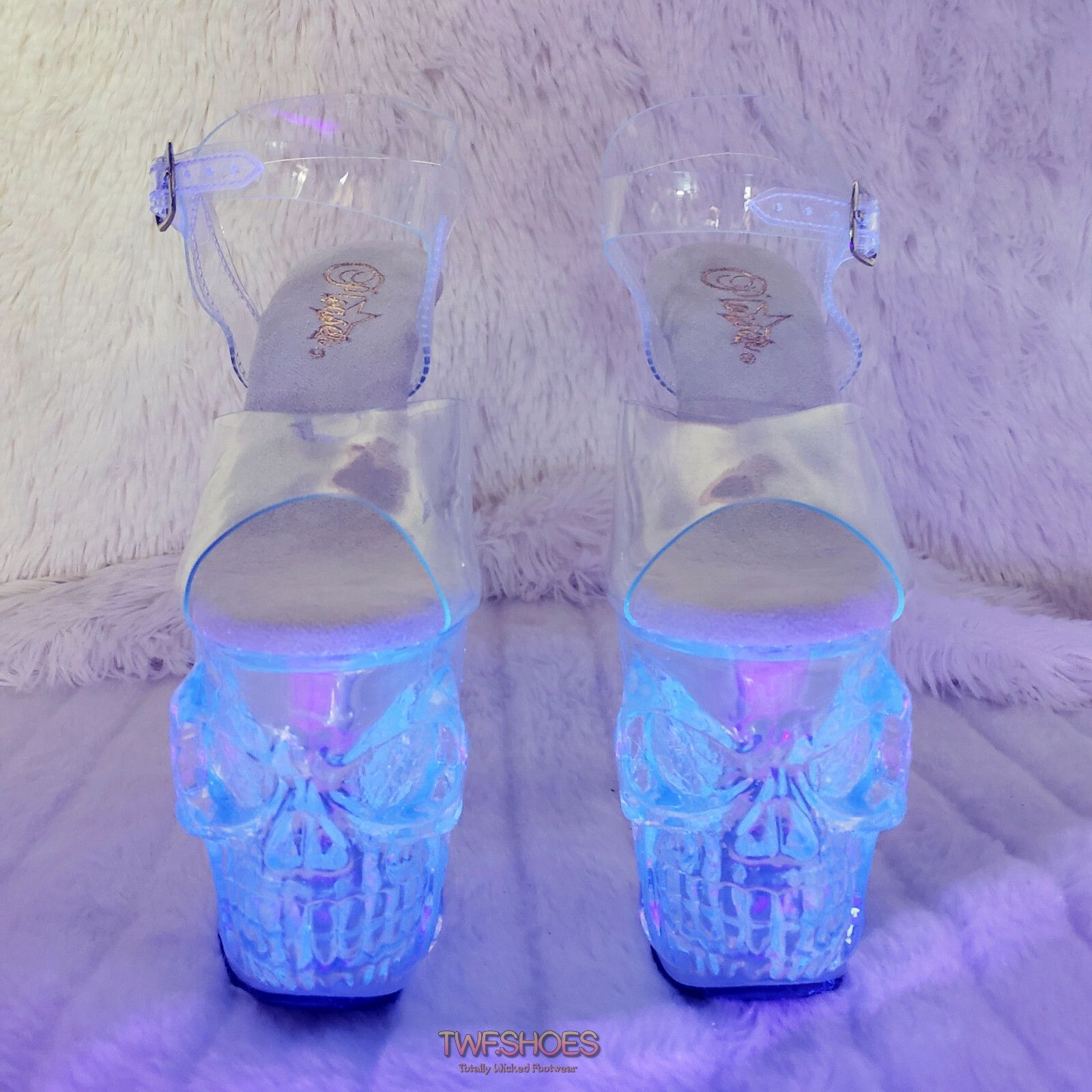 Other Rapture Clear See Thru Skull & Bones 8" High Heel Platform S Size US 6 / IT 36 - 1 Thumbnail