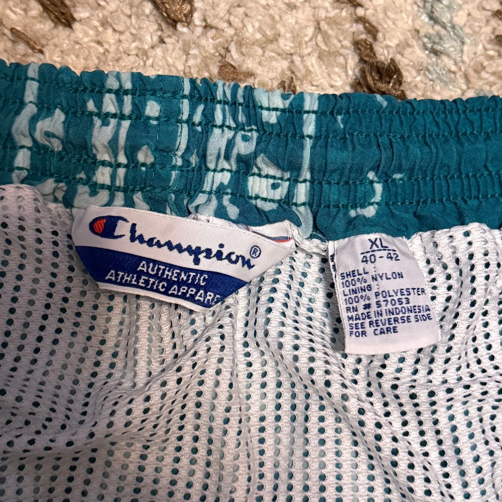 Champion × Vintage Vintage Champion Abstract Swim Trunks Nylon Shorts XL 90s Size US 38 / EU 54 - 5 Thumbnail
