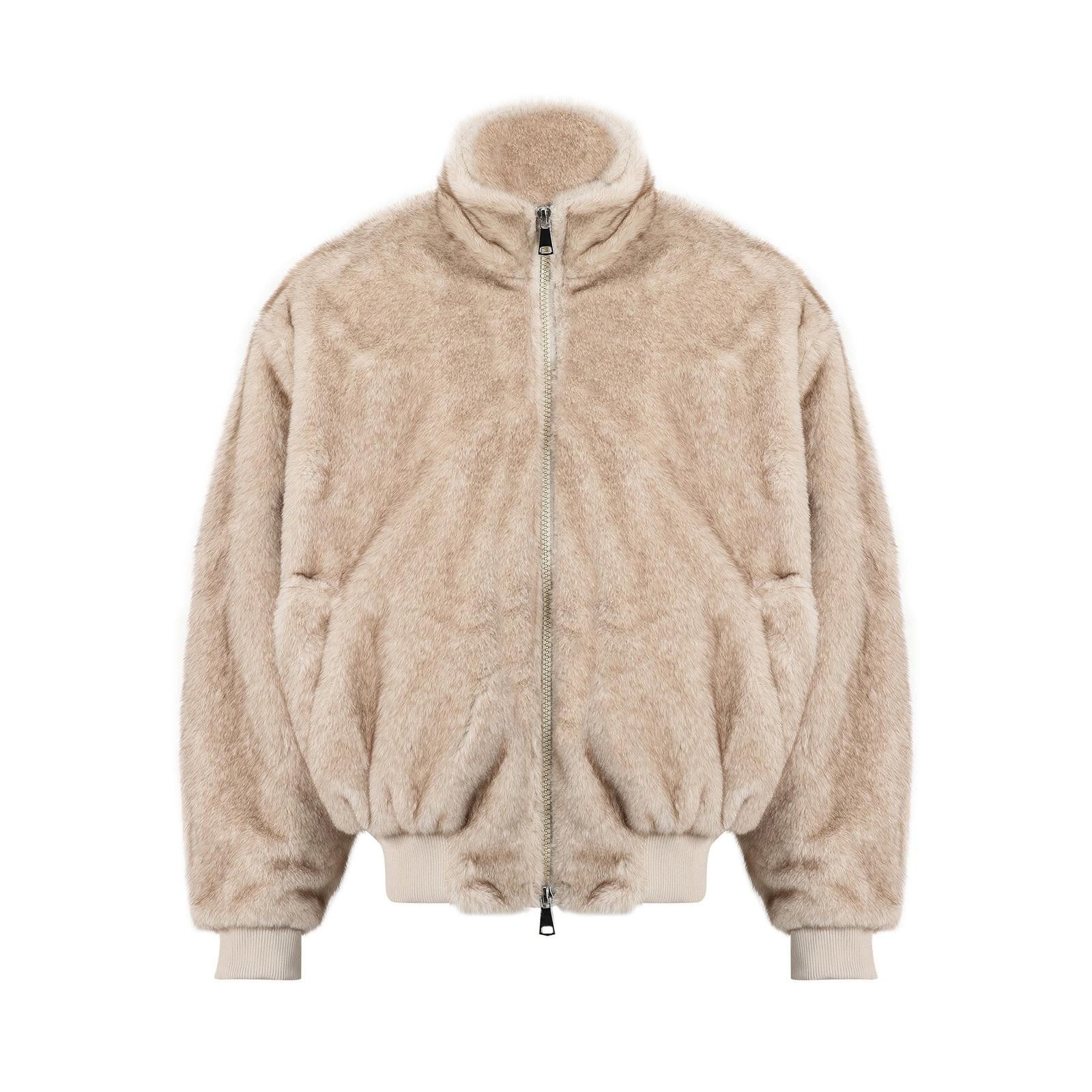 Japanese Brand Brown Faux Fur Bomber Jacket, Quilted Lining Outerwear Size US M / EU 48-50 / 2 - 7 Thumbnail