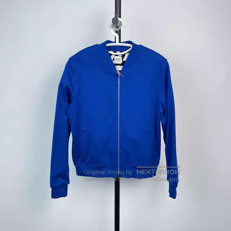Hermes Hermes Sapphire blue cotton stand collar zippered long sle Size XS / US 0-2 / IT 36-38 - 1 Thumbnail