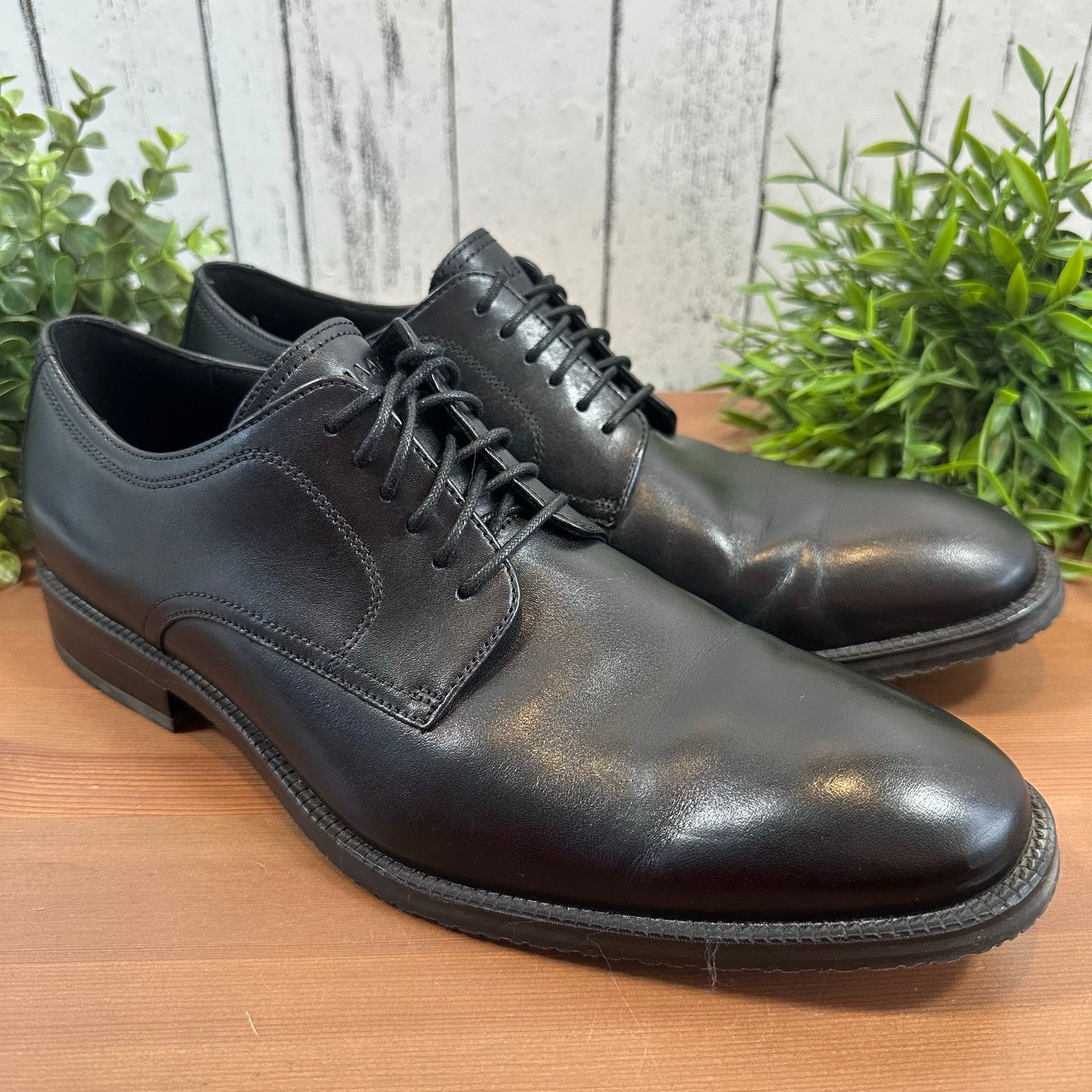 Cole Haan Modern Essentials Leather Plain Toe Oxfords Black Footwear
