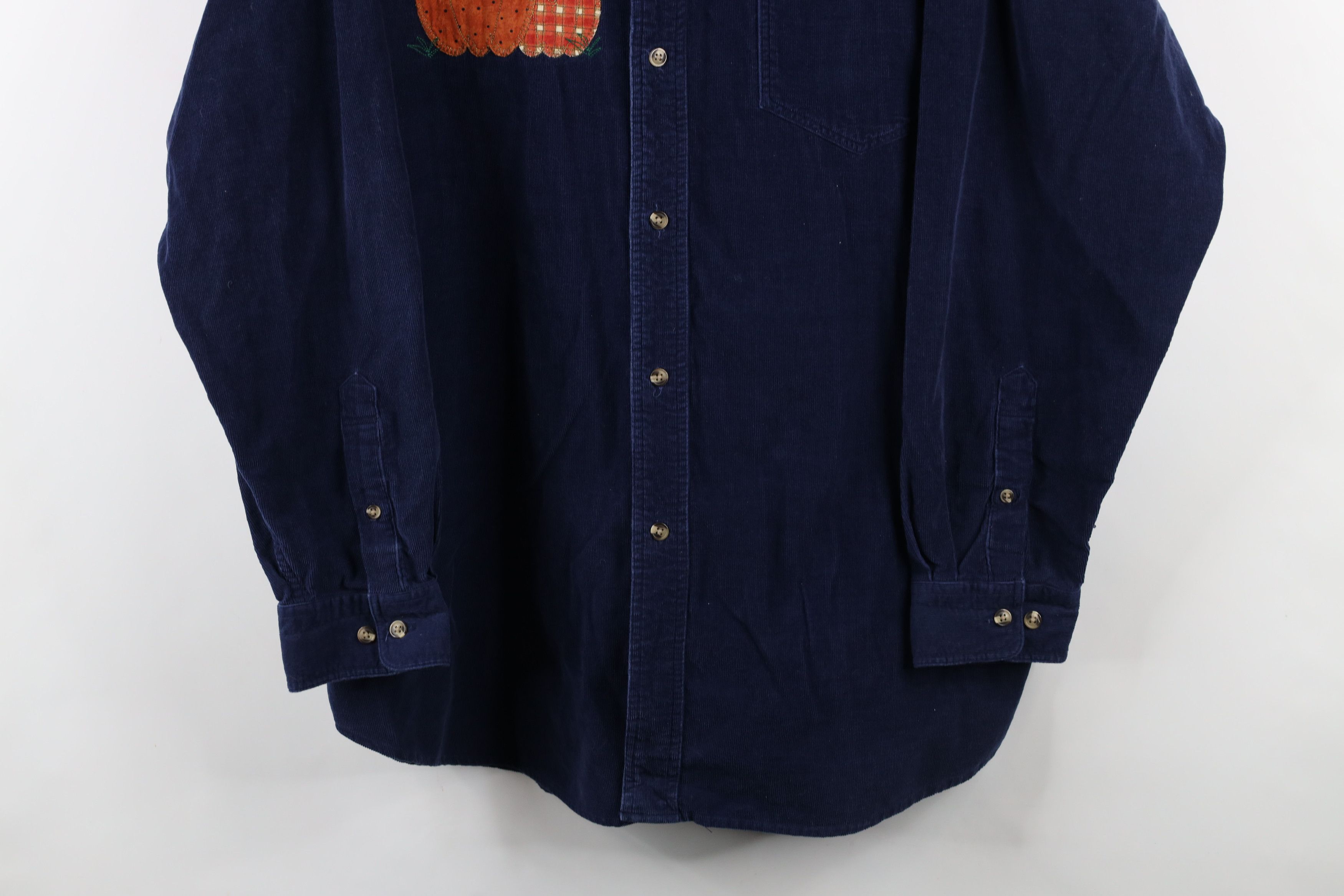 Vintage Vintage 90s Streetwear Pumpkin Corduroy Button Down Shirt Size US XL / EU 56 / 4 - 3 Thumbnail