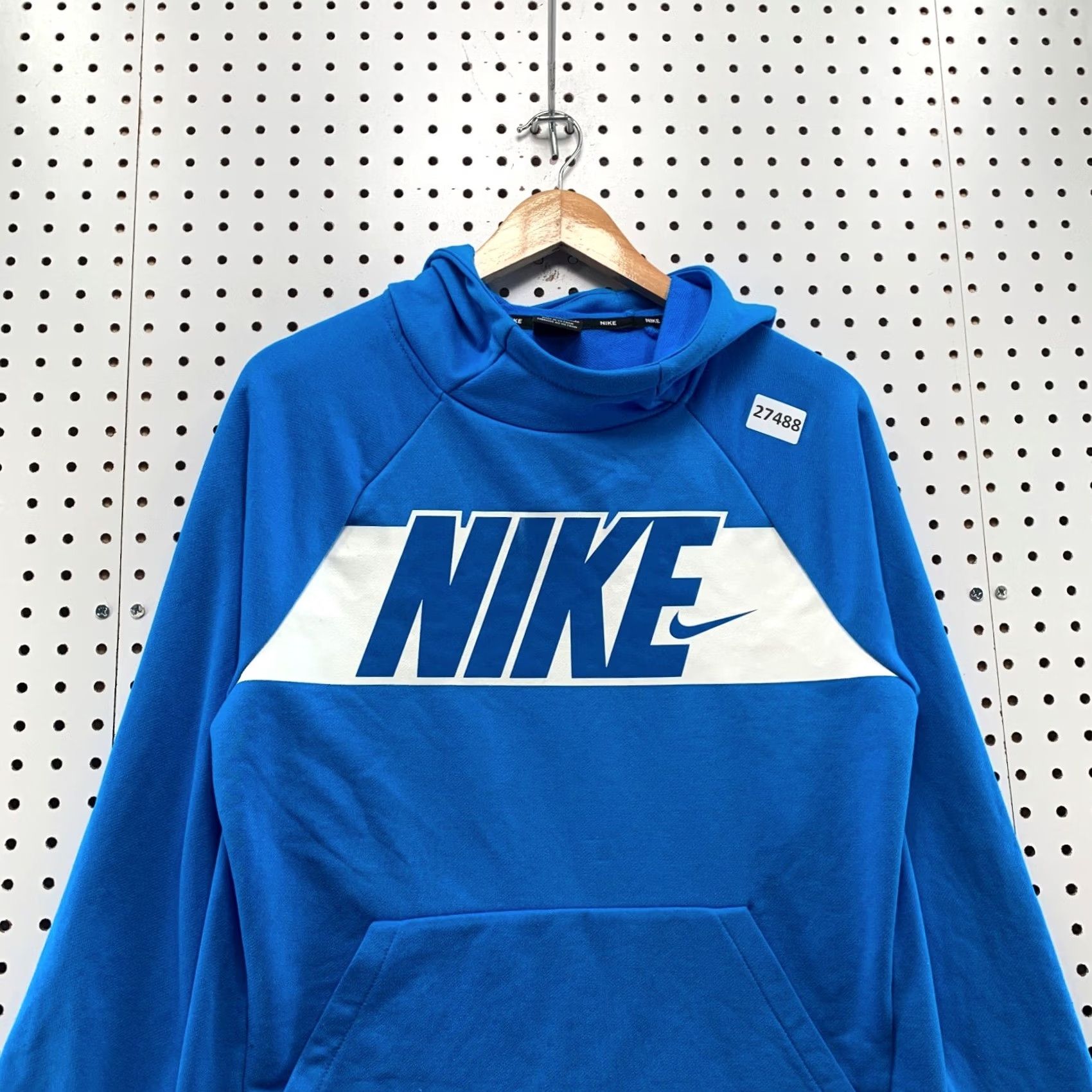 Nike Nike Hooded Sweatshirt Blue White Swoosh Spell Out Womens XL Hoodie 20.5x23.5 Size XL / US 12-14 / IT 48-50 - 5 Thumbnail