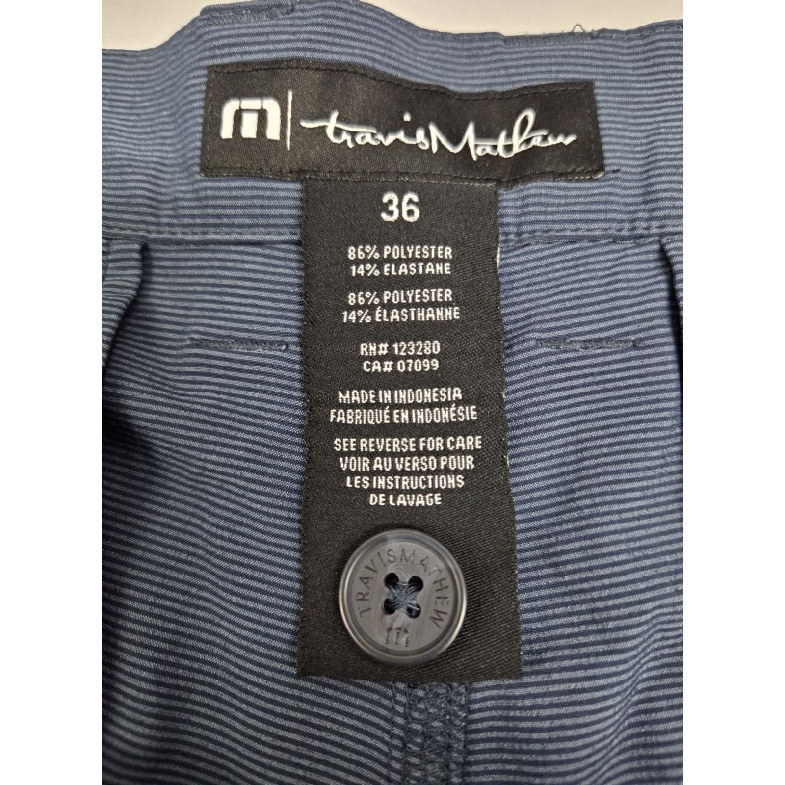 TravisMathew Travis Mathew Mens Golf Shorts Blue/Black Striped Size 36/9" #8456 Size US 36 / EU 52 - 2 Thumbnail