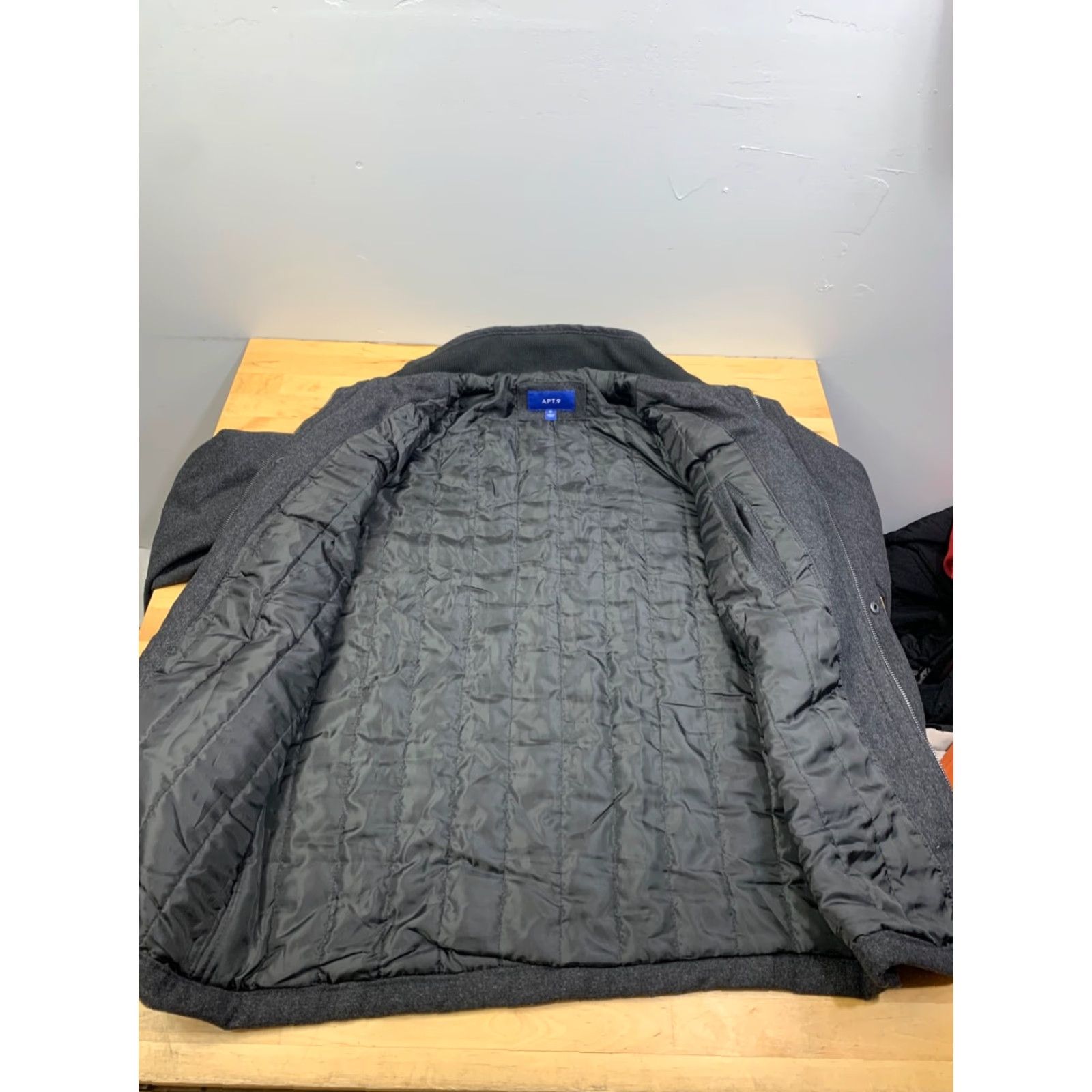 Apt. 9 Apt 9 Jacket Mens M Wool Blend Zip Button Pockets Lined Casual Dark Gray/Gray Winter Fall Spring Regular Tested Size US M / EU 48-50 / 2 - 3 Thumbnail