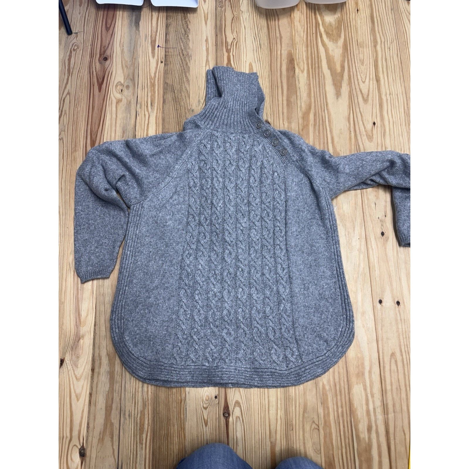 Croft & Barrow CROFT & BARROW Women’s Gray Slit Mock Neck Button Collar XL Size XL / US 12-14 / IT 48-50 - 7 Thumbnail
