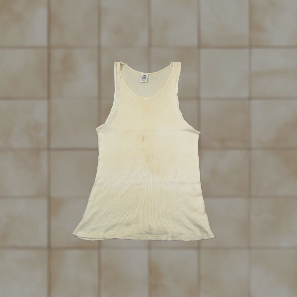 Stafford VINTAGE Stafford Tank Top Shirt Mens Extra Large XL Creme Cotton Ribbed 90s Size US XL / EU 56 / 4 - 1 Thumbnail