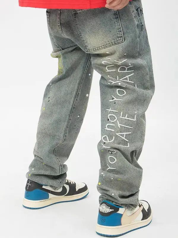 VIBE Retro graffiti splashed street hip hop jeans Size US 32 / EU 48 - 7 Thumbnail